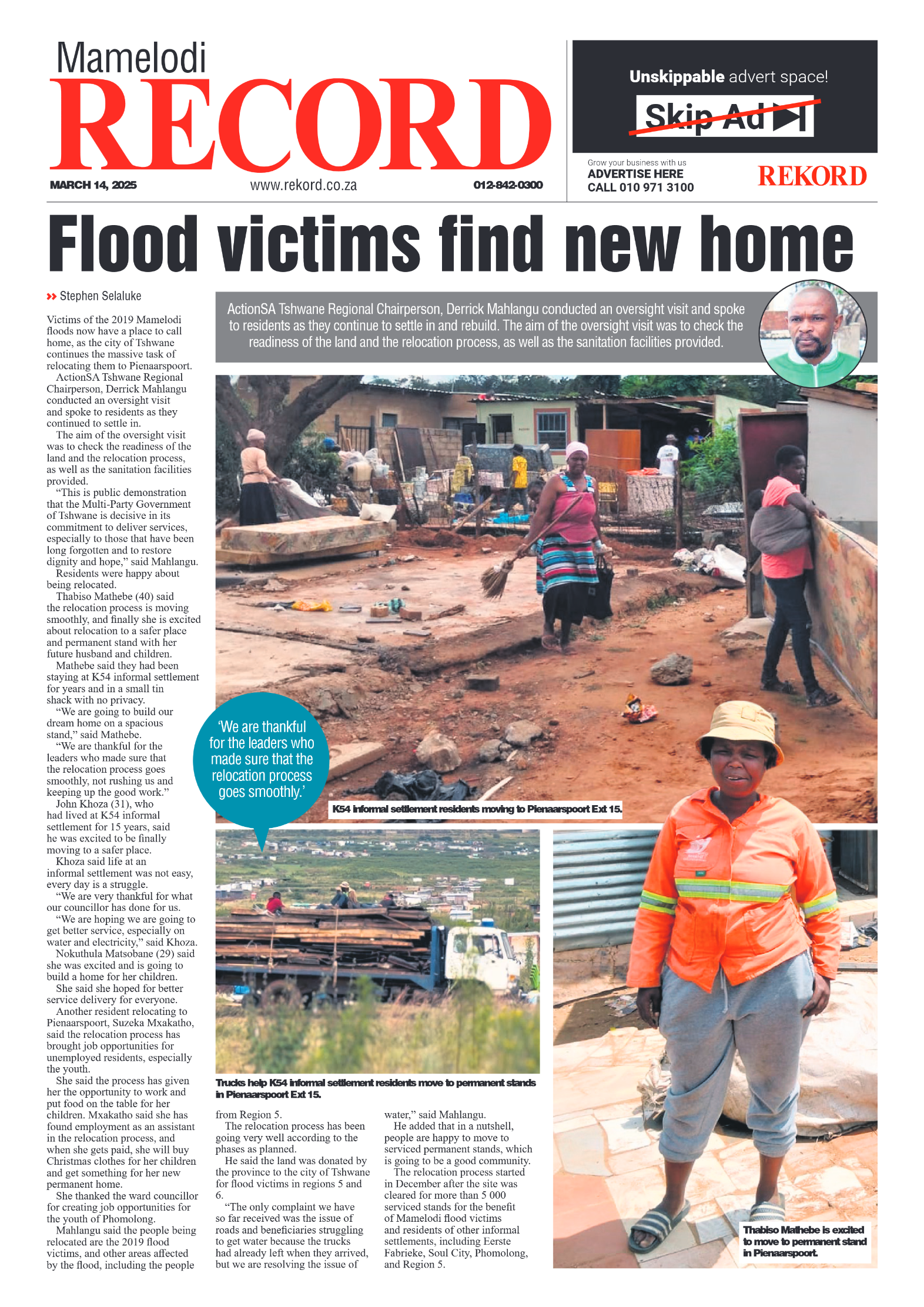Rekord Mamelodi 14 March 2025 page 1