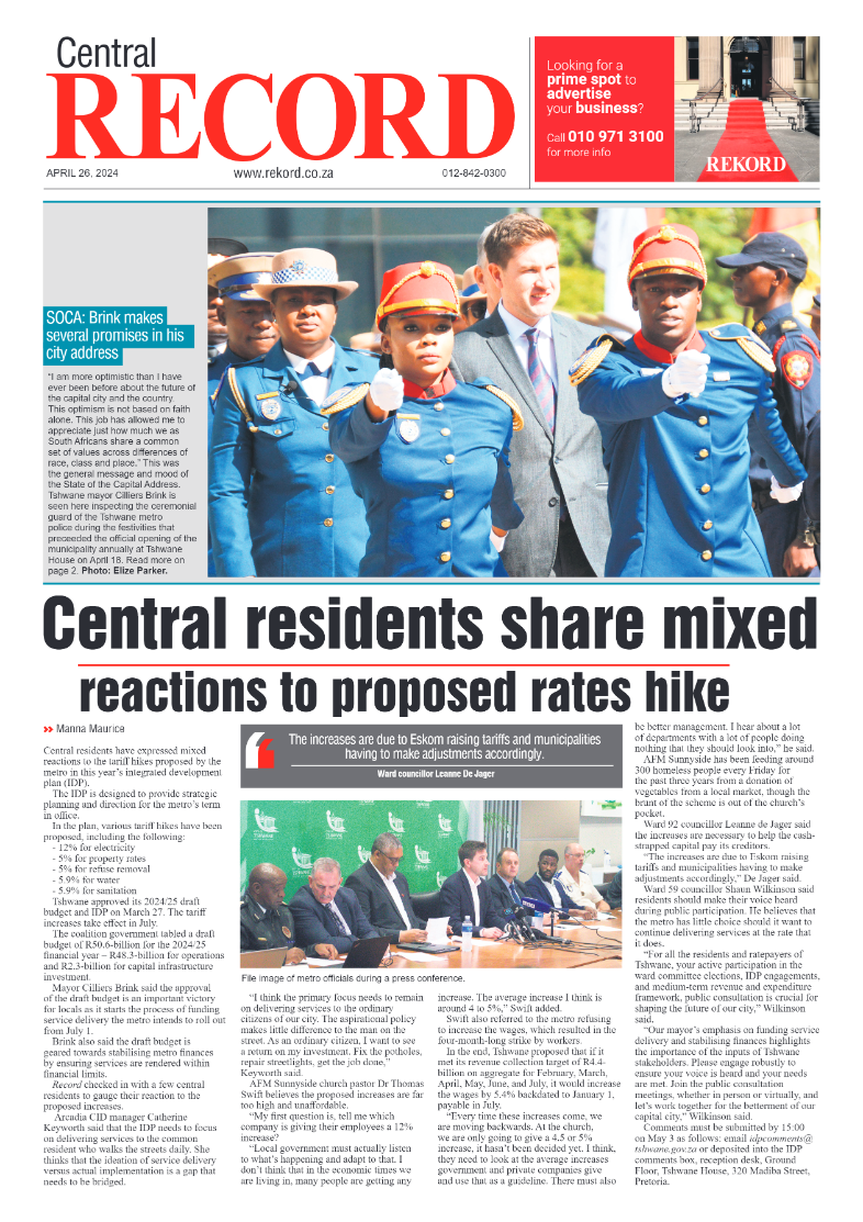 Rekord Central 26 April 2024 page 1