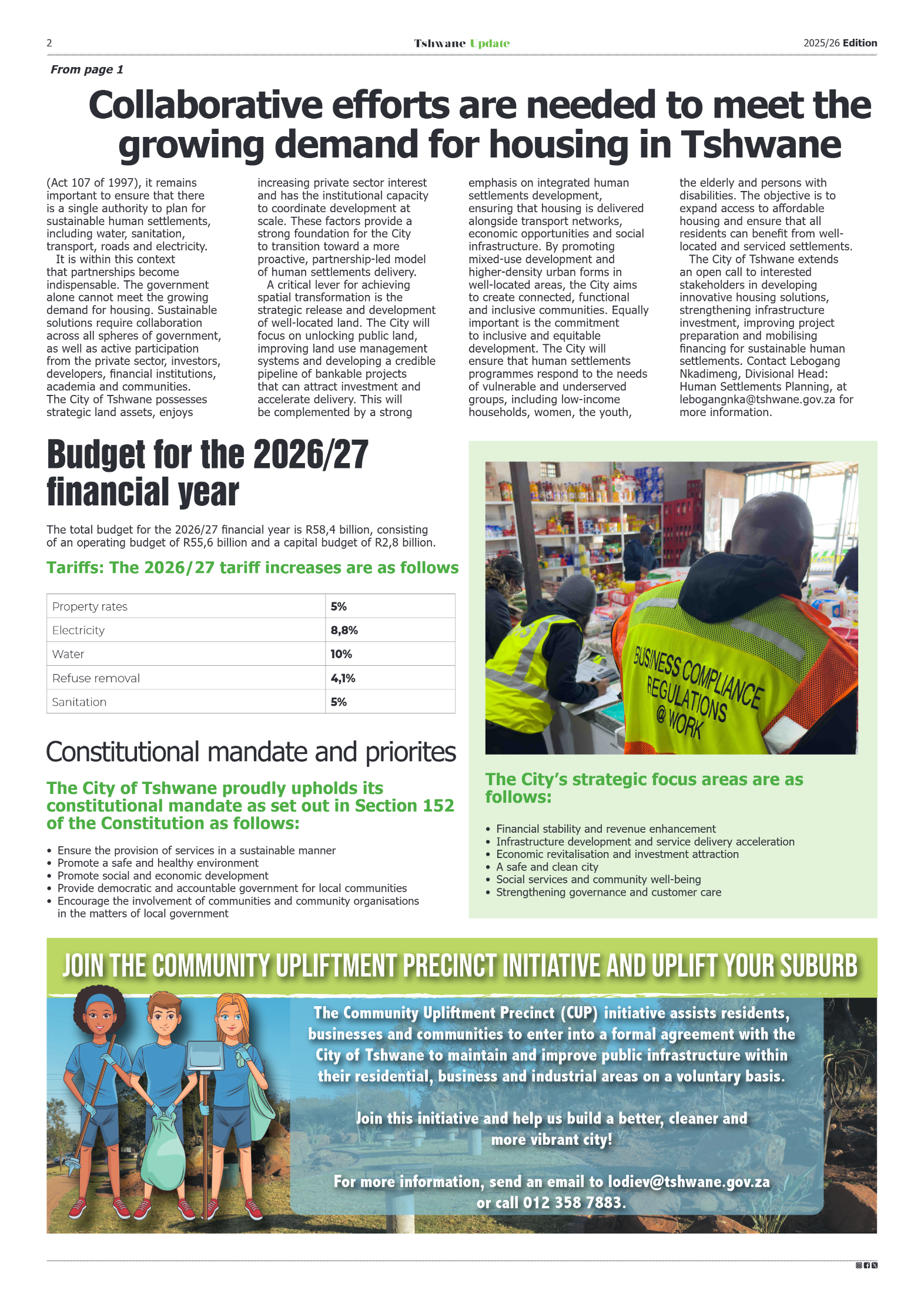 City of Tshwane – UpDATE page 2