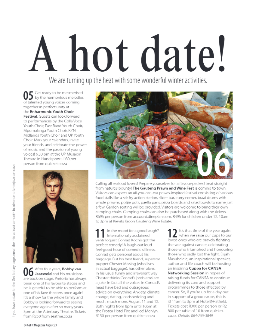 PRETORIA GET IT AUGUST MAGAZINE page 4