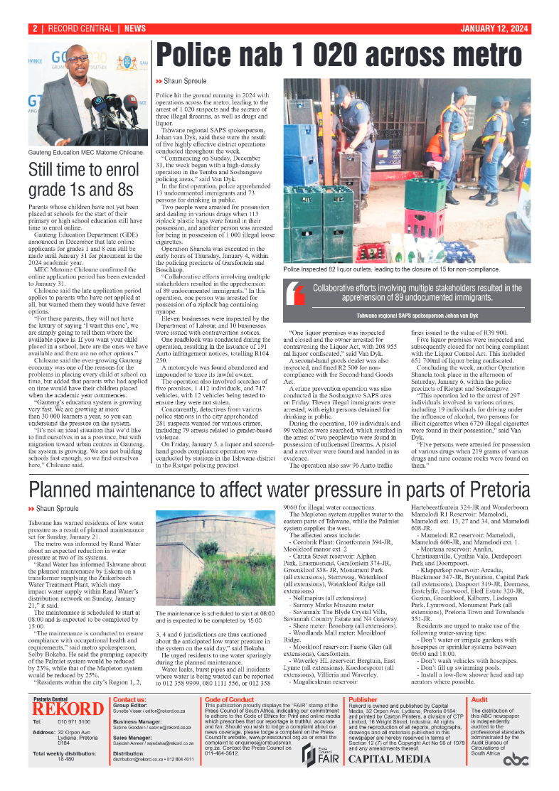REKORD CENTRAL 12 JANUARY 2024 page 2
