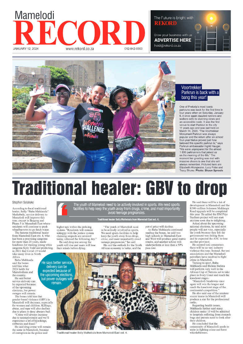 REKORD MAMELODI 12 JANUARY 2024 page 1