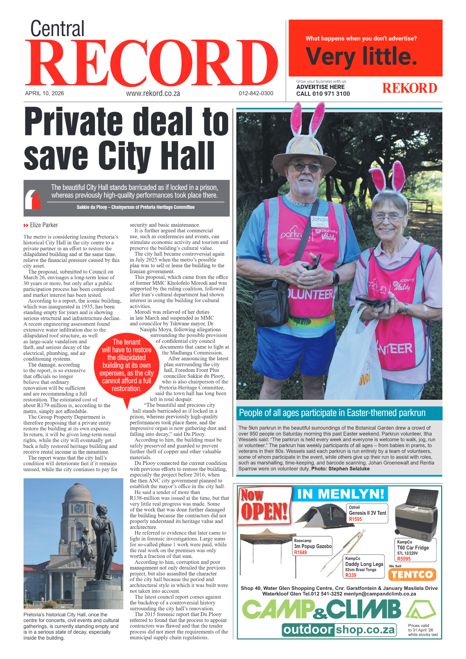 Rekord Central 10 April 2026 page 1