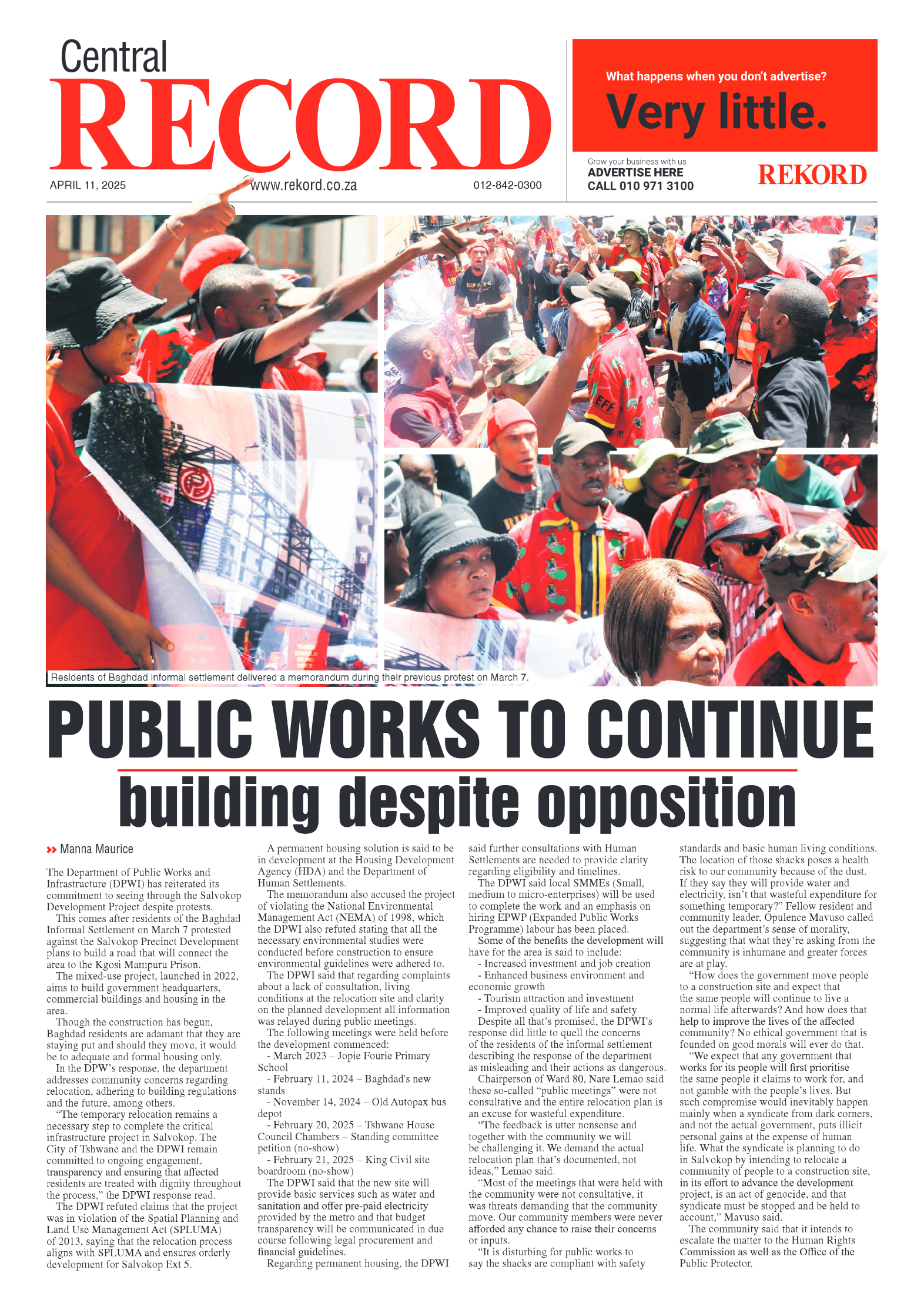 Rekord Central 11 April 2025 page 1