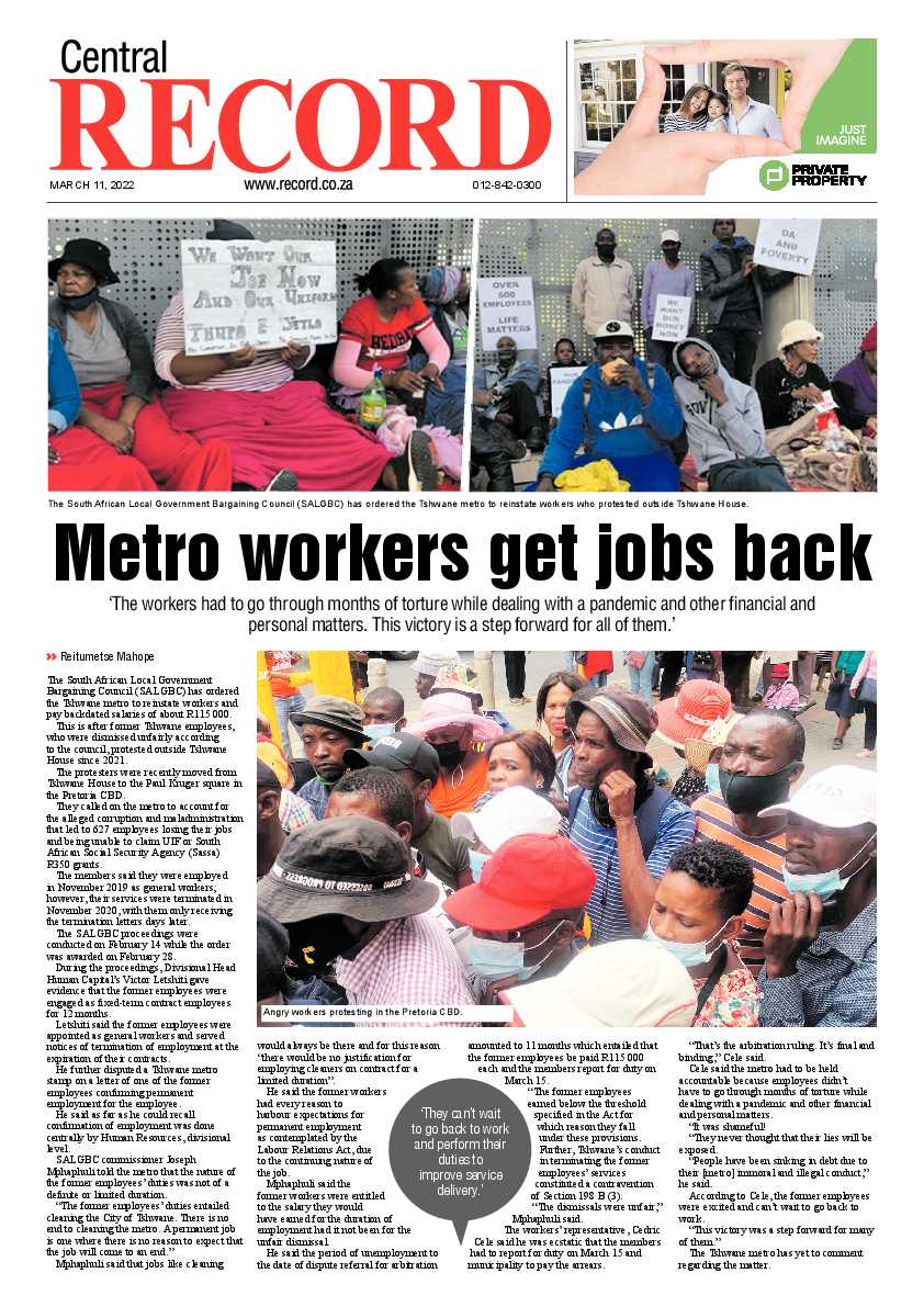 Rekord Central 11 March 2022 page 1
