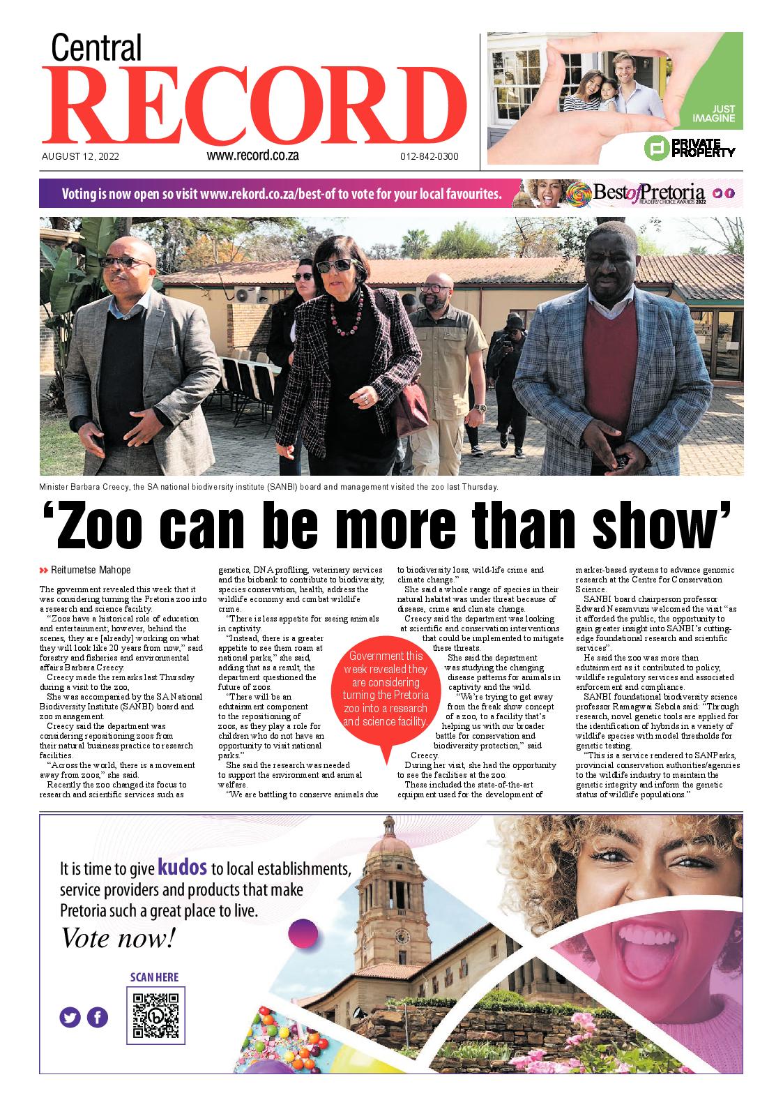 Rekord Central 12 August 2022 page 1