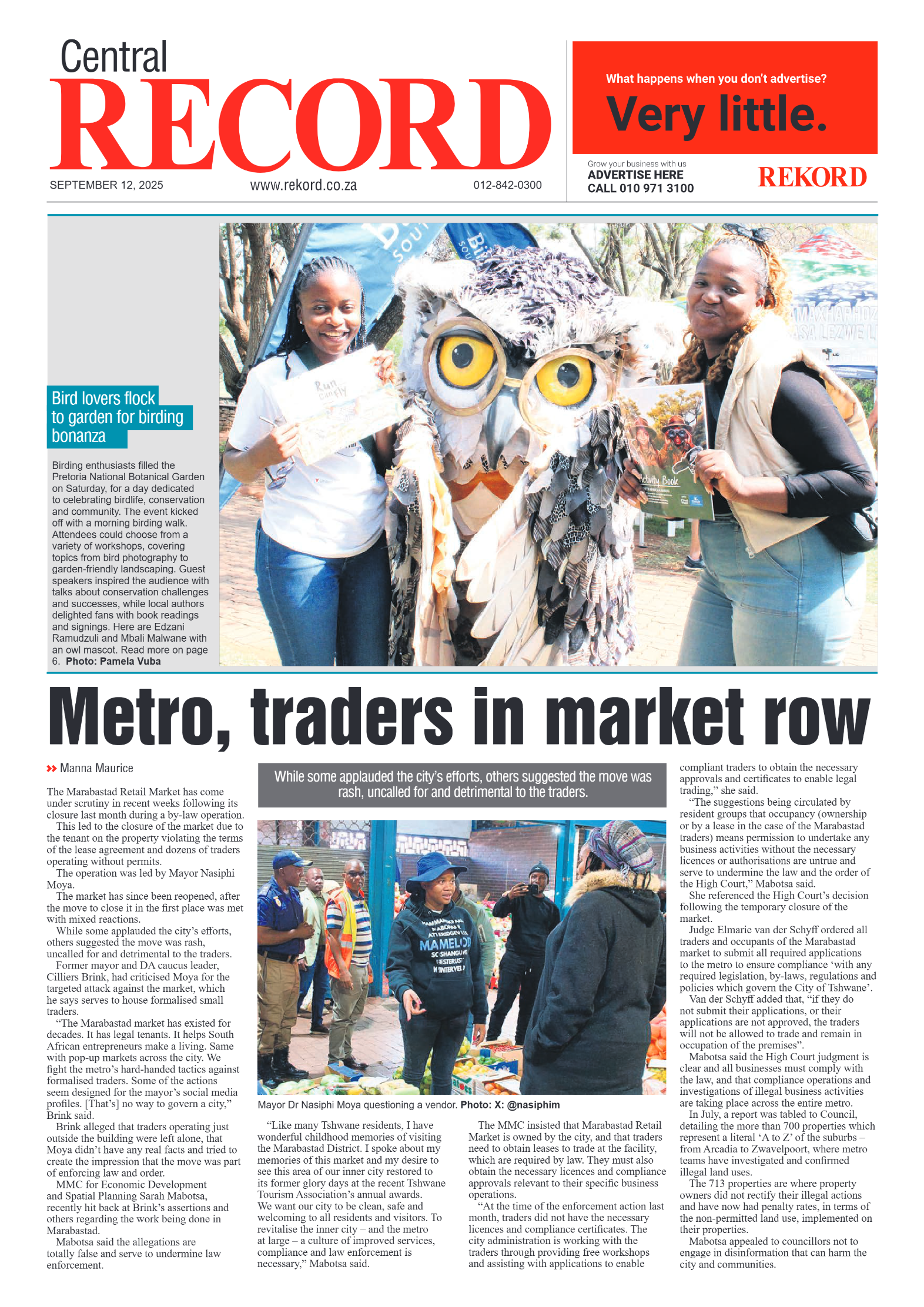 Rekord Central 12 September 2025 page 1