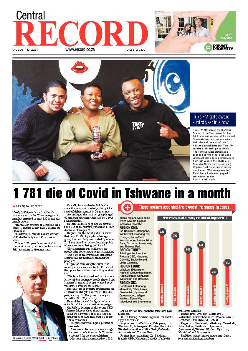 Rekord Central 13 August 2021 page 1