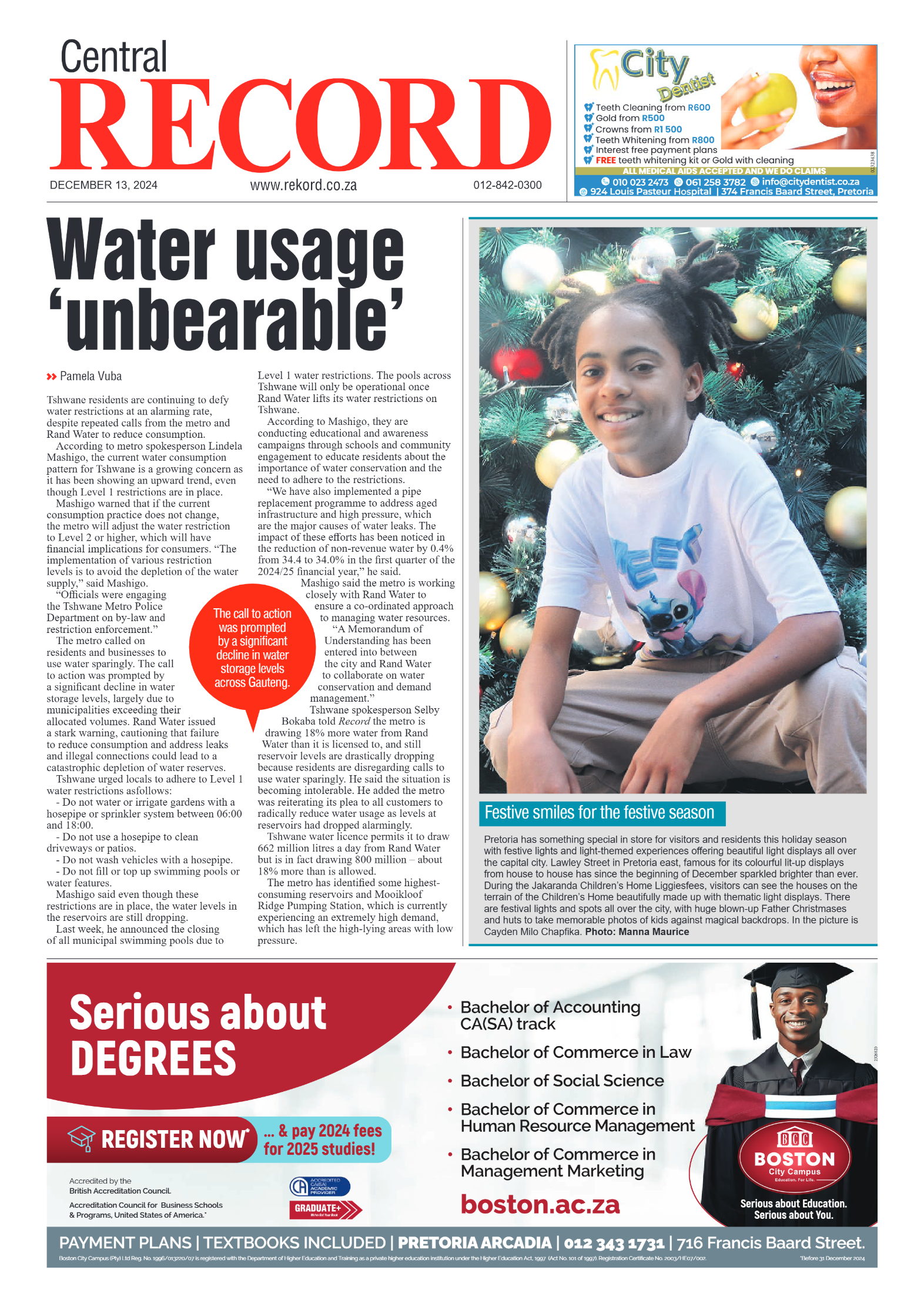 Rekord Central 13 December 2024 page 1