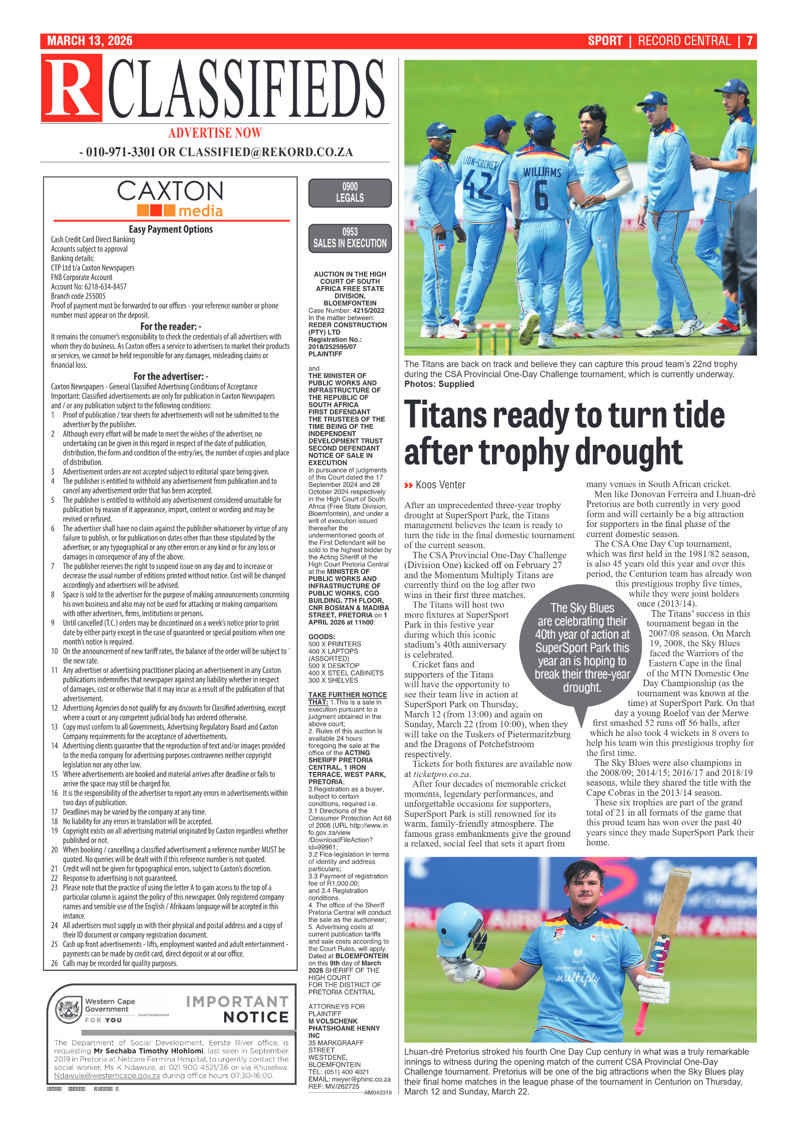 Rekord Central 13 March 2026 page 7