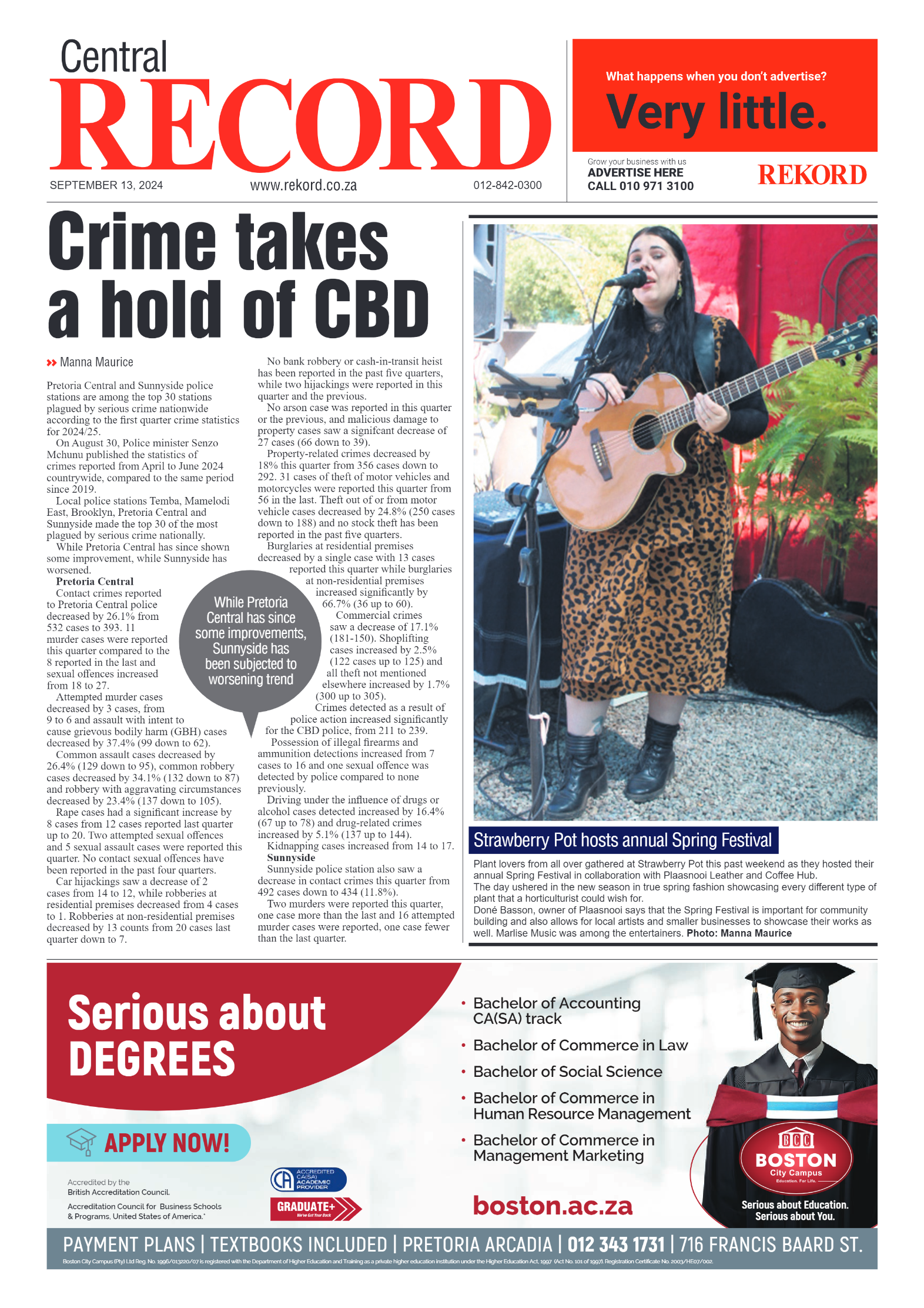 Rekord Central 13 September 2024 page 1