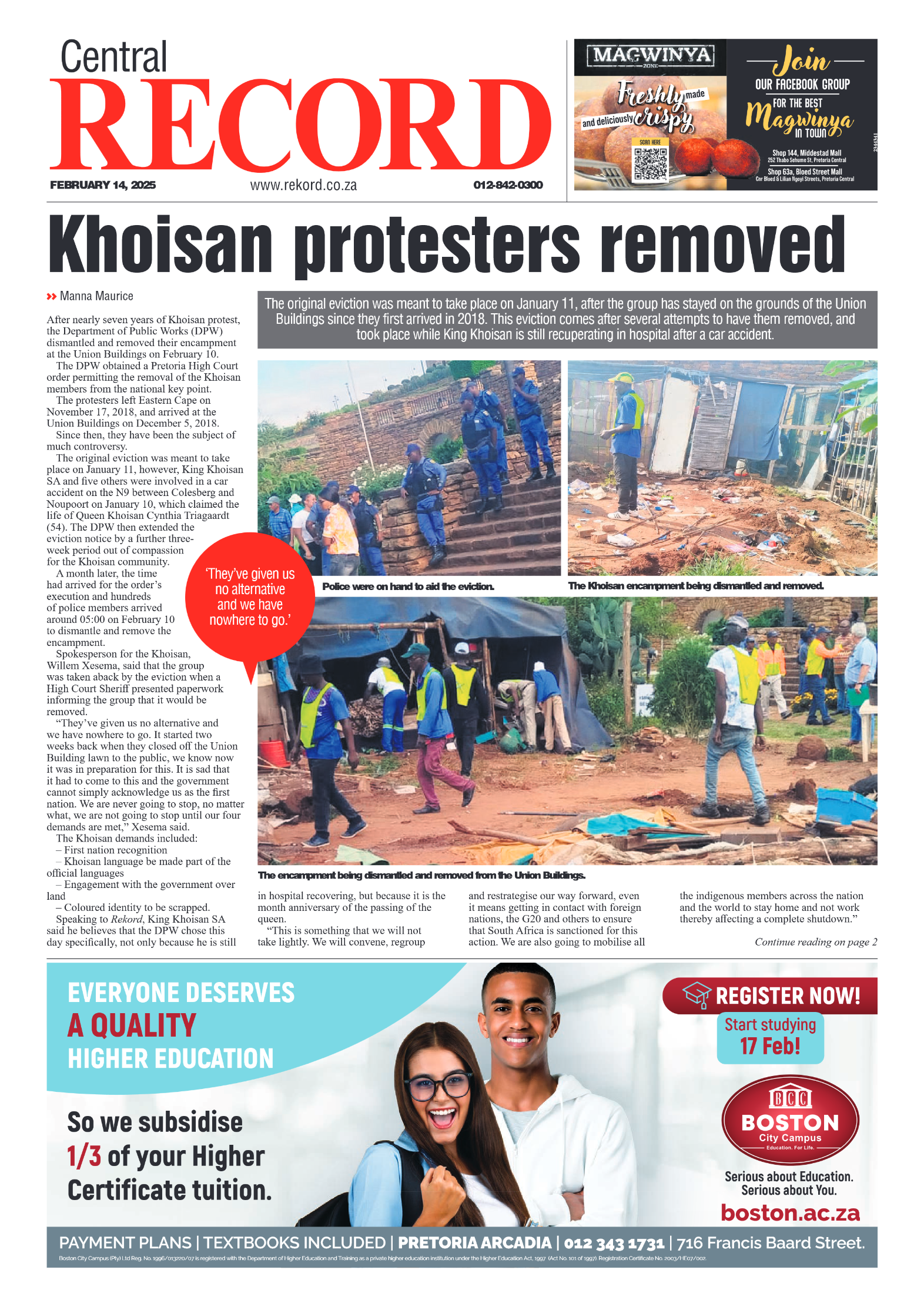 Rekord Central 14 February 2024 page 1