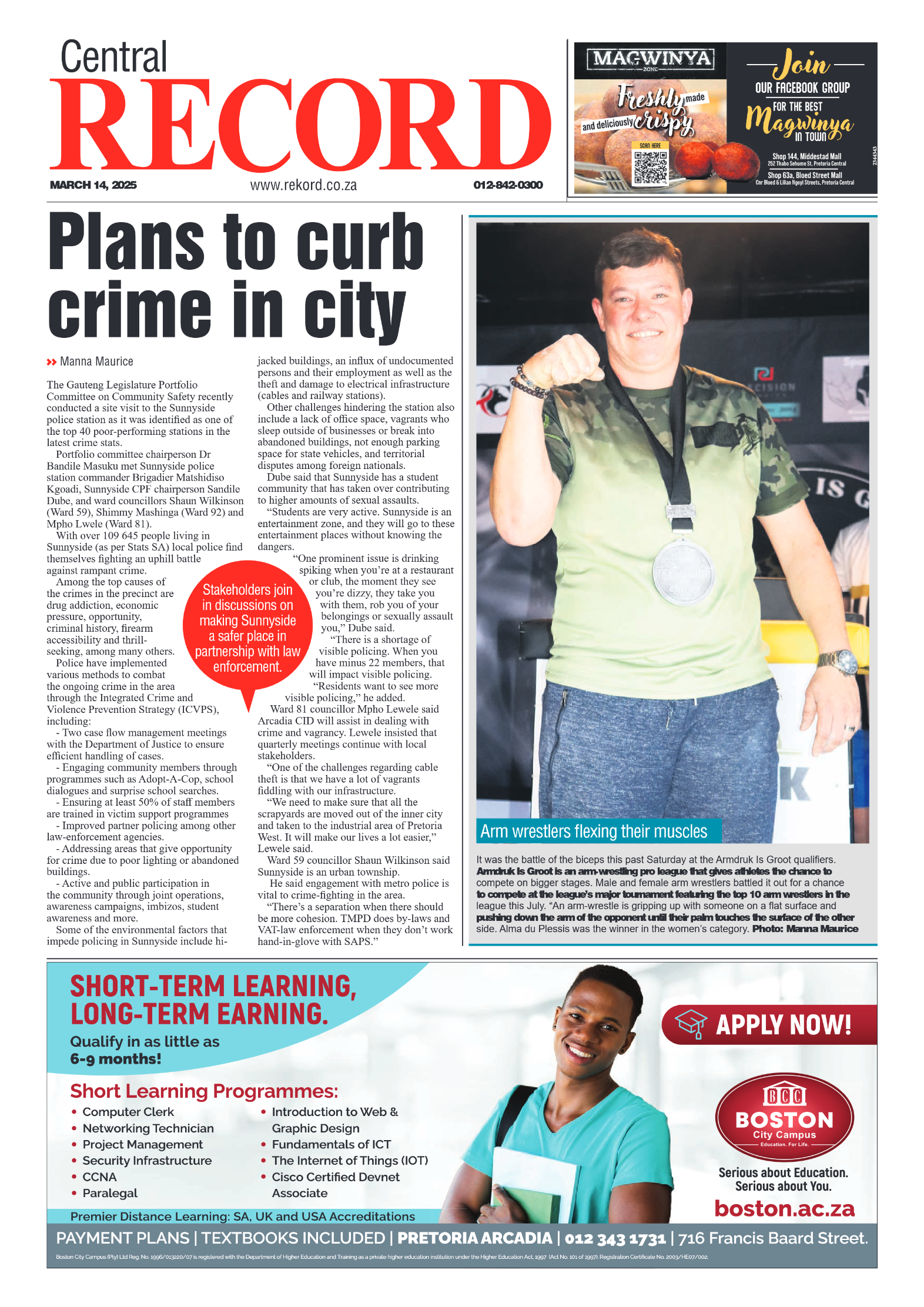 Rekord Central 14 March 2025 page 1