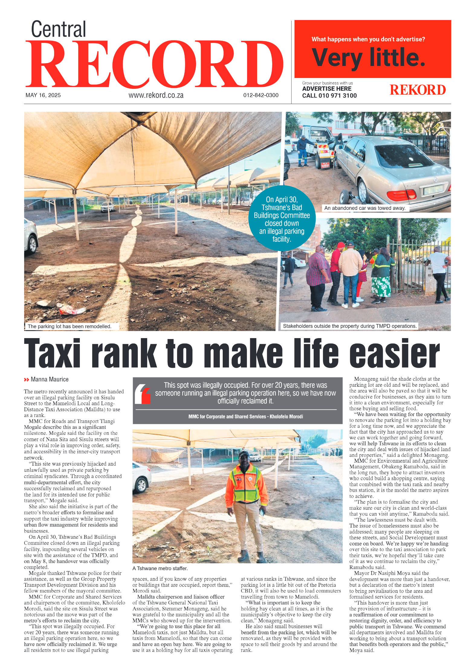 Rekord Central 16 May 2025 page 1