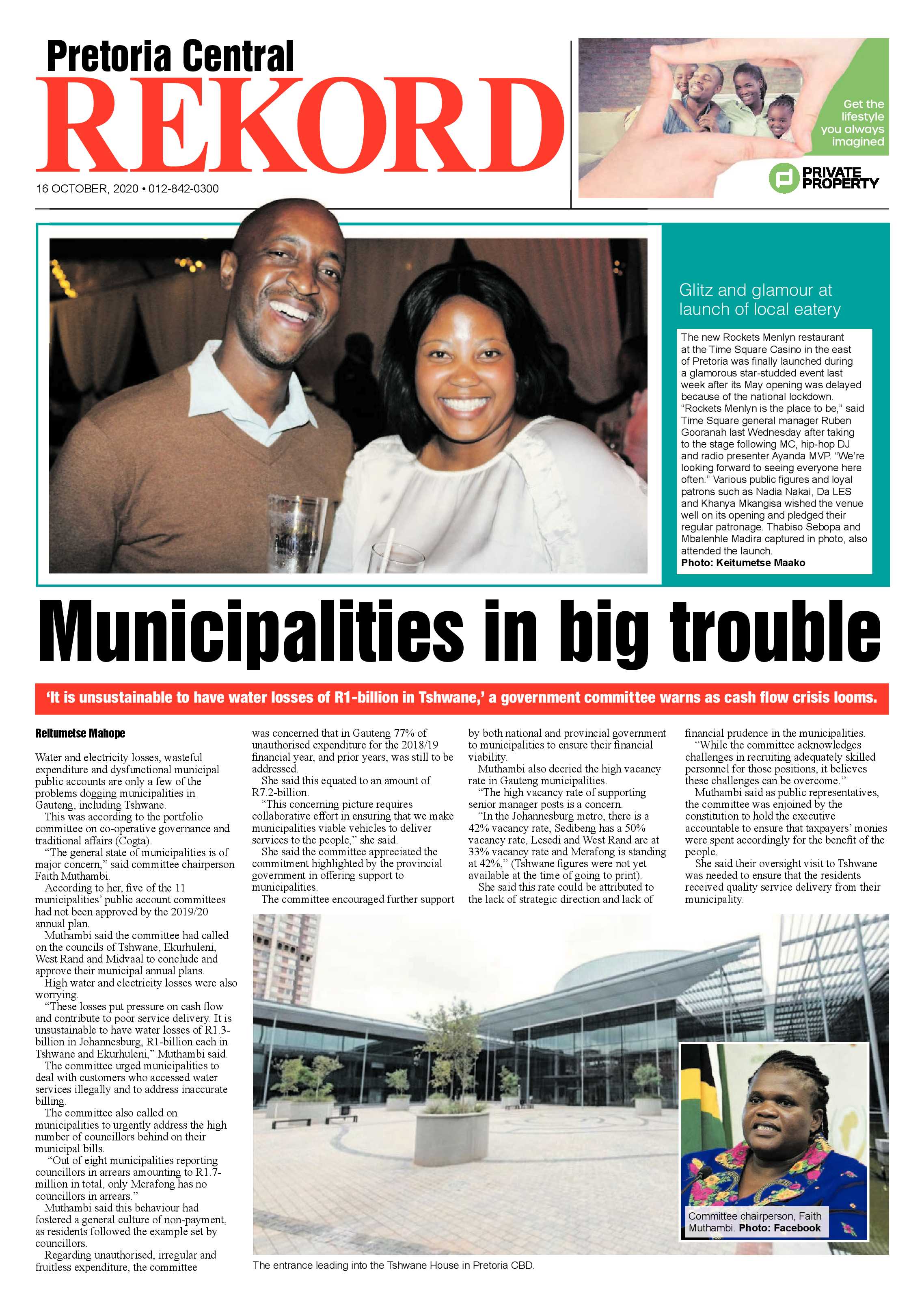 Rekord Central 16 October 2020 page 1