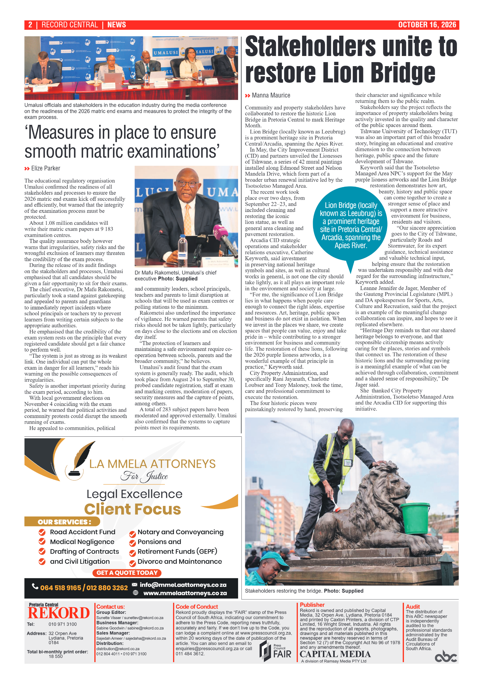 Rekord Central – 16 October 2026 page 2