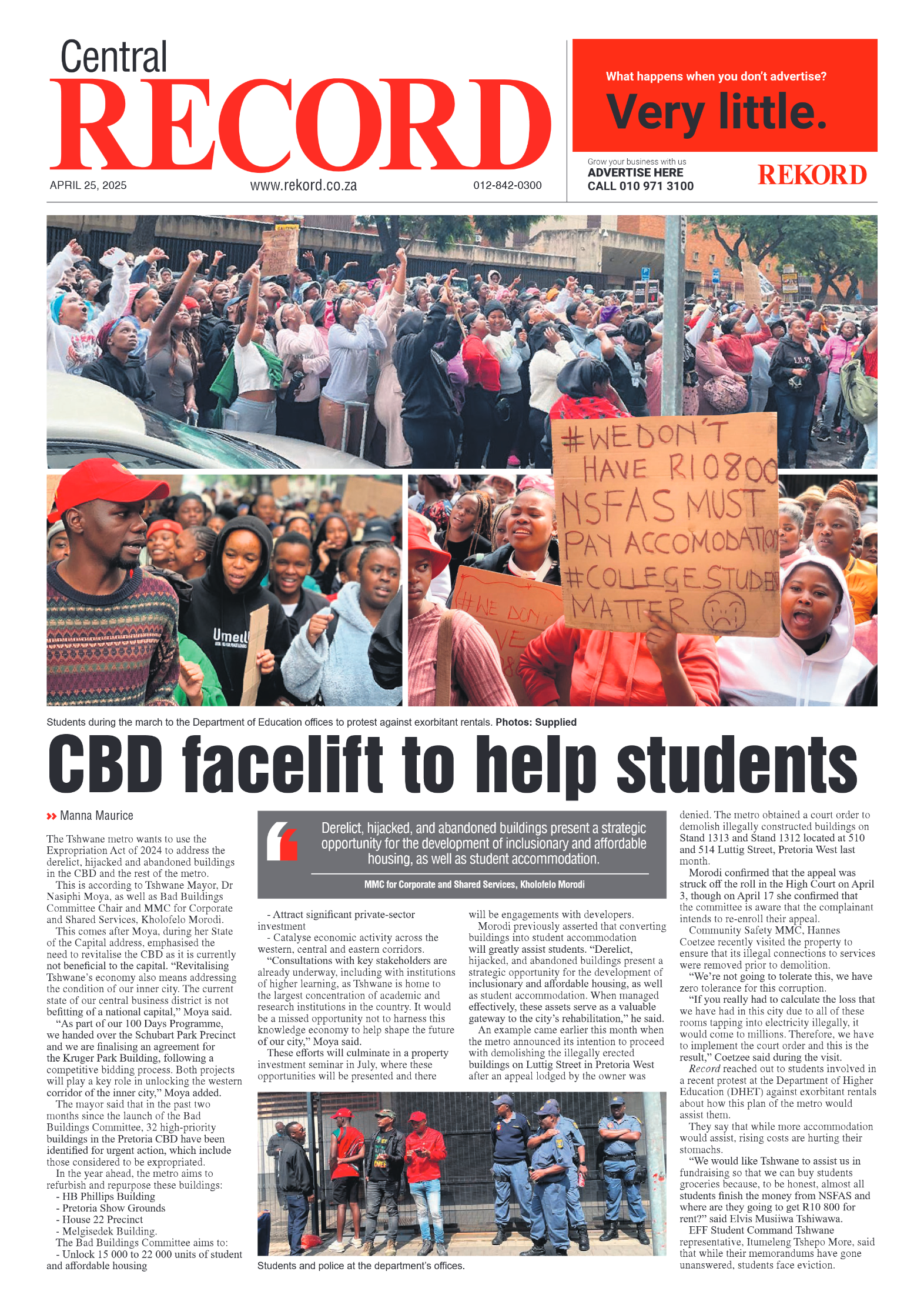 Rekord Central 25 April 2025 page 1