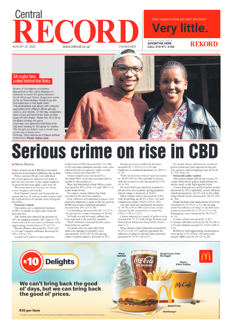 Rekord Central 25 August 2023 page 1