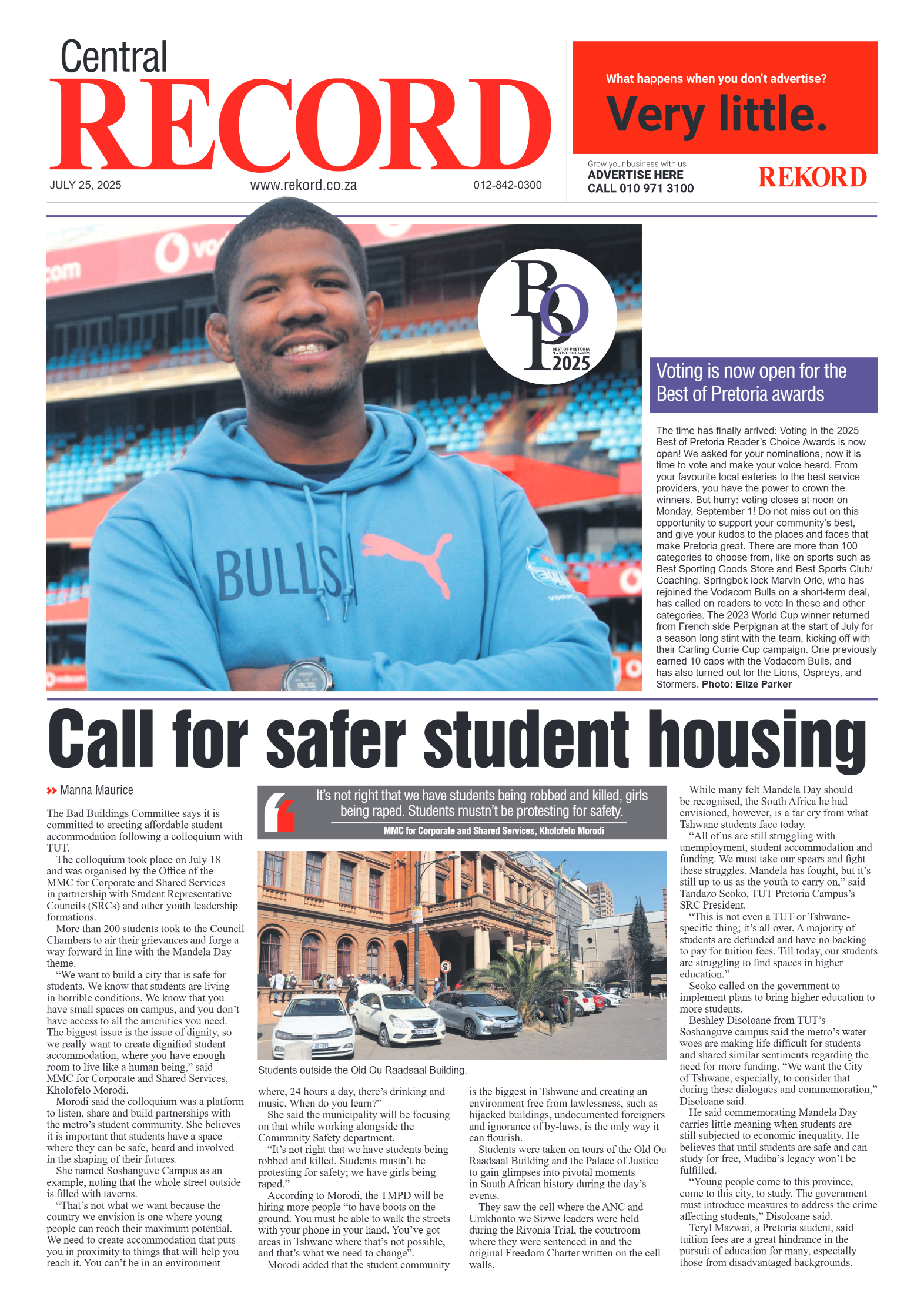 Rekord Central 25 July 2025 page 1
