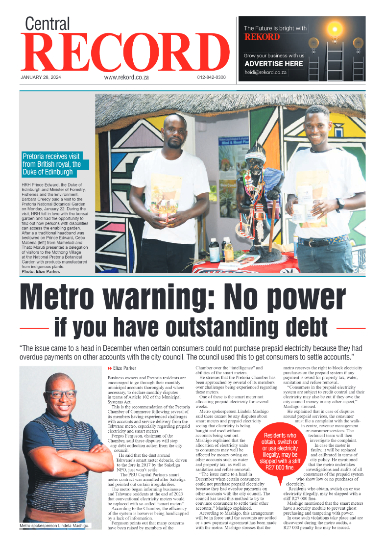 Rekord Central 26 January 2024 page 1