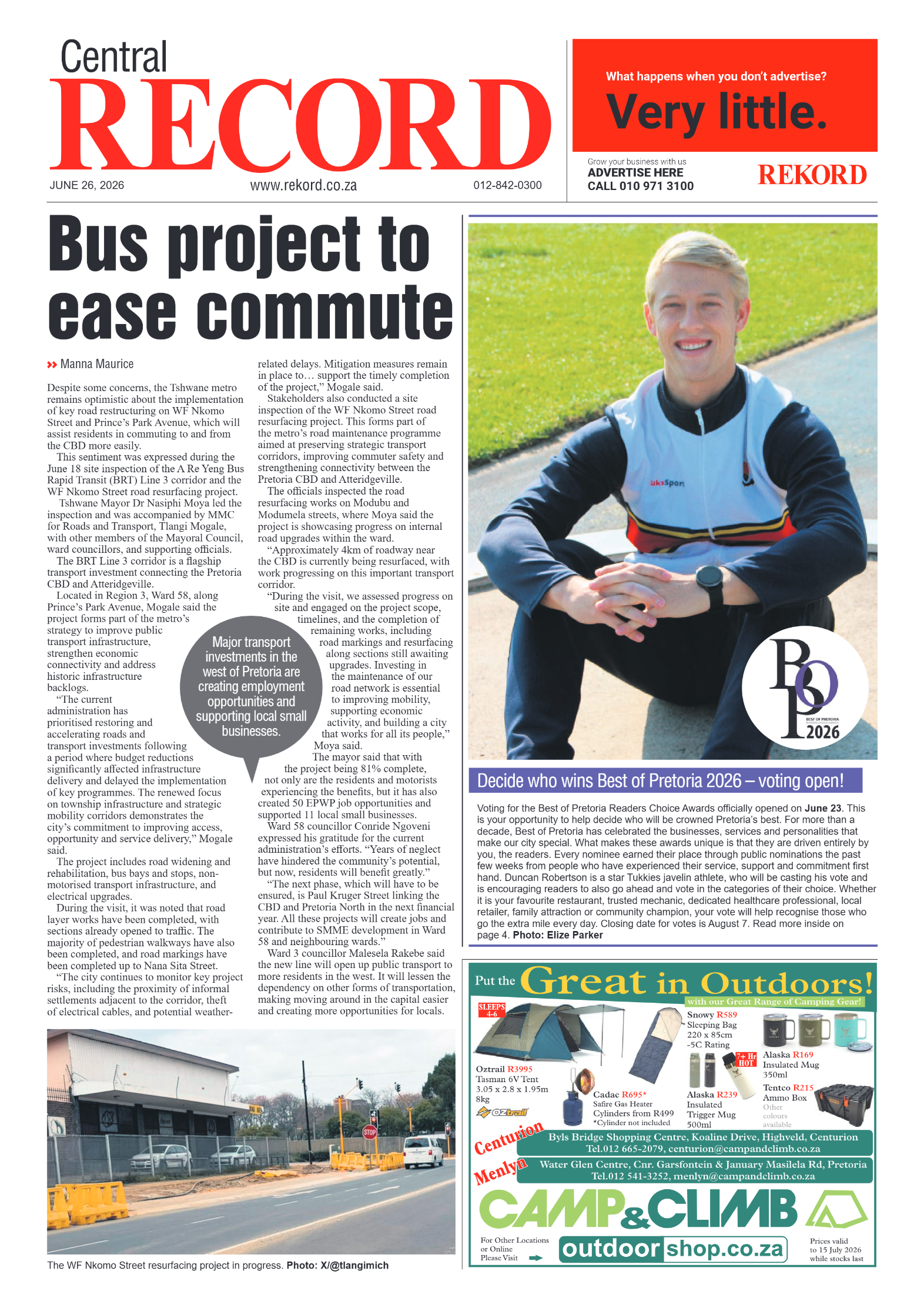 Rekord Central 26 June 2026 page 1