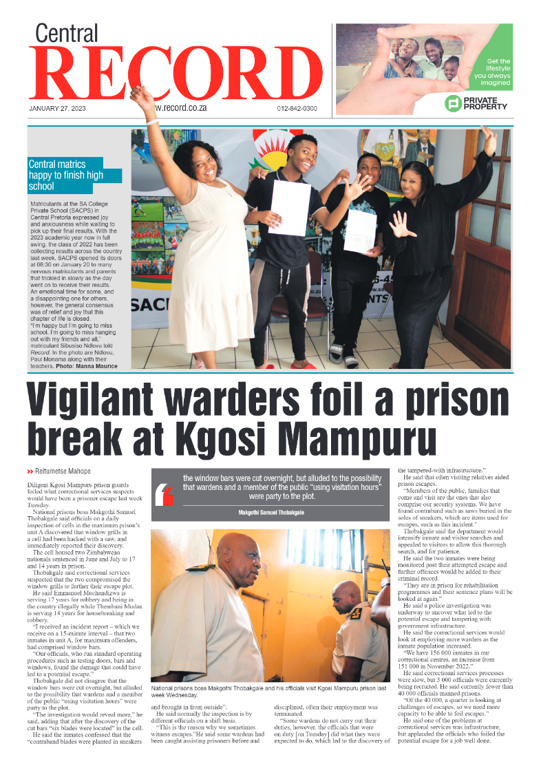 Rekord Central 27 January 2023 page 1