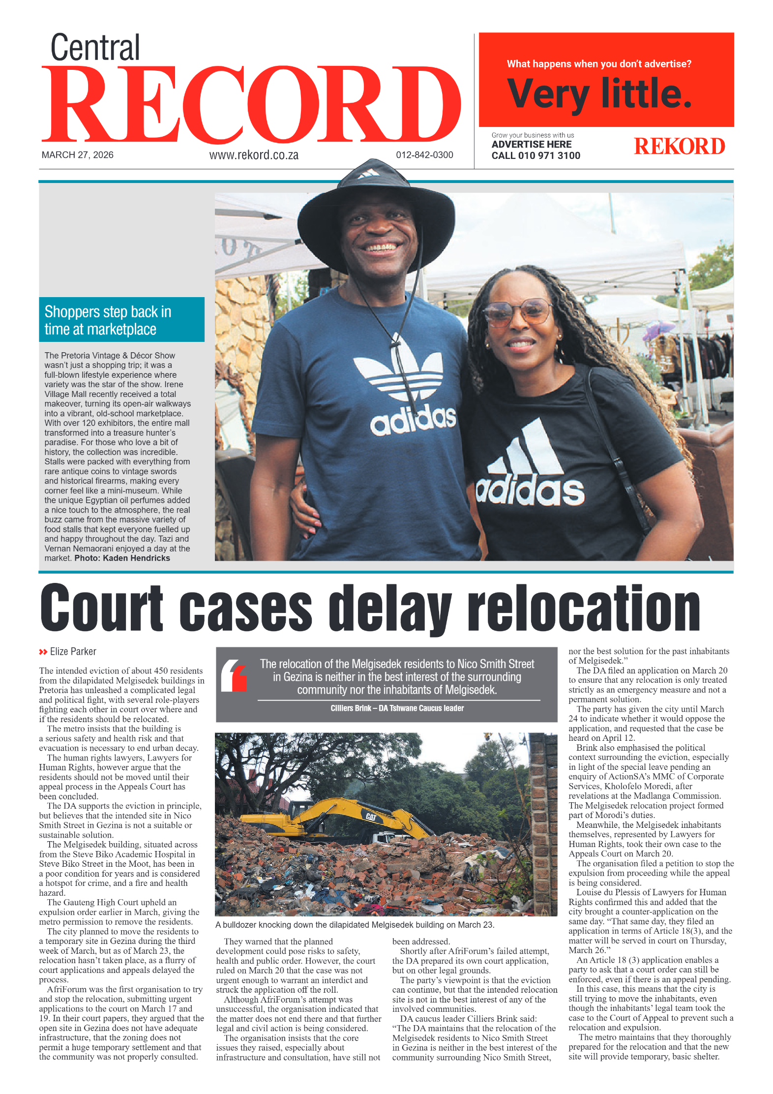 Rekord Central 27 March 2026 page 1