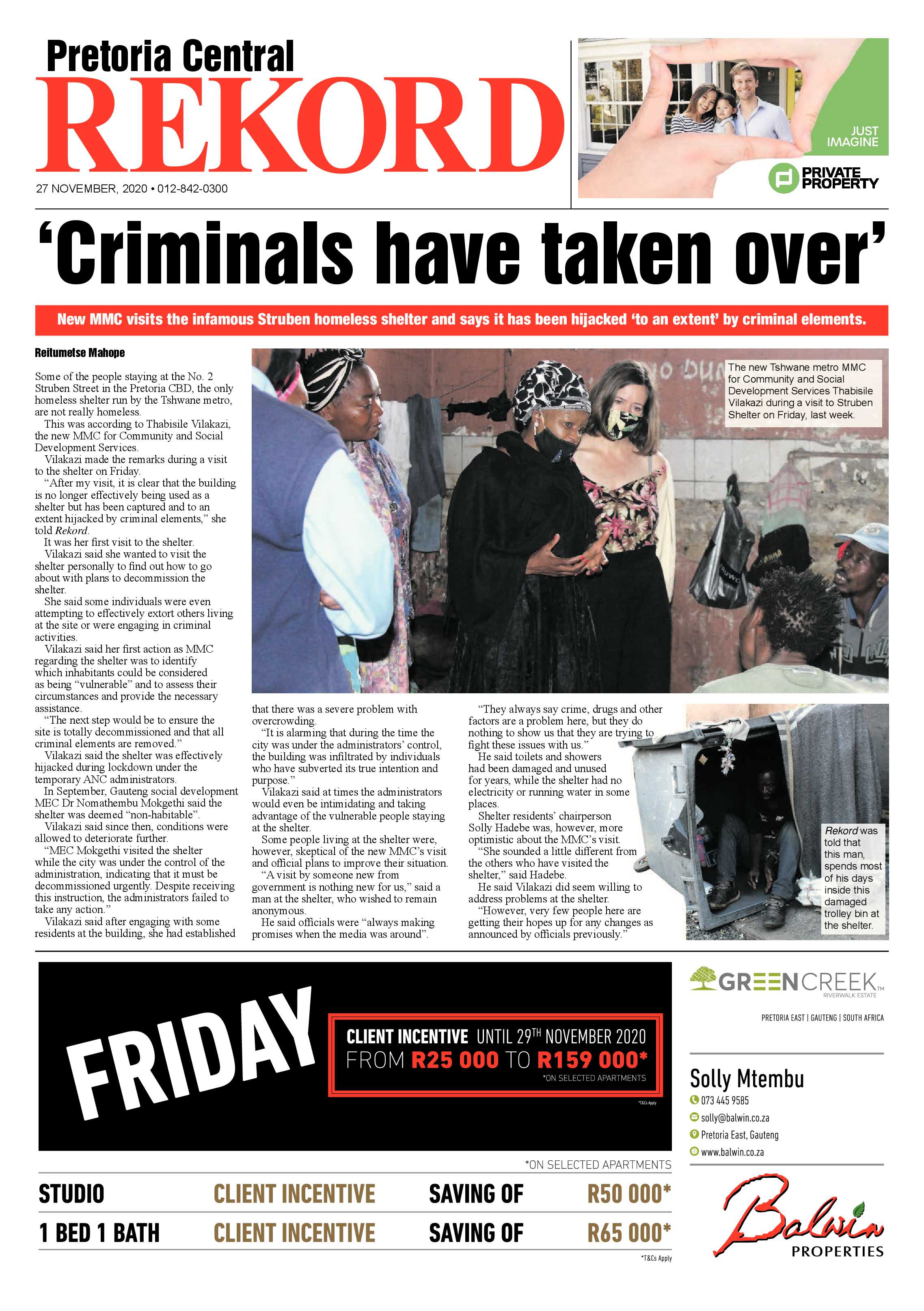 Rekord Central 27 November 2020 page 1