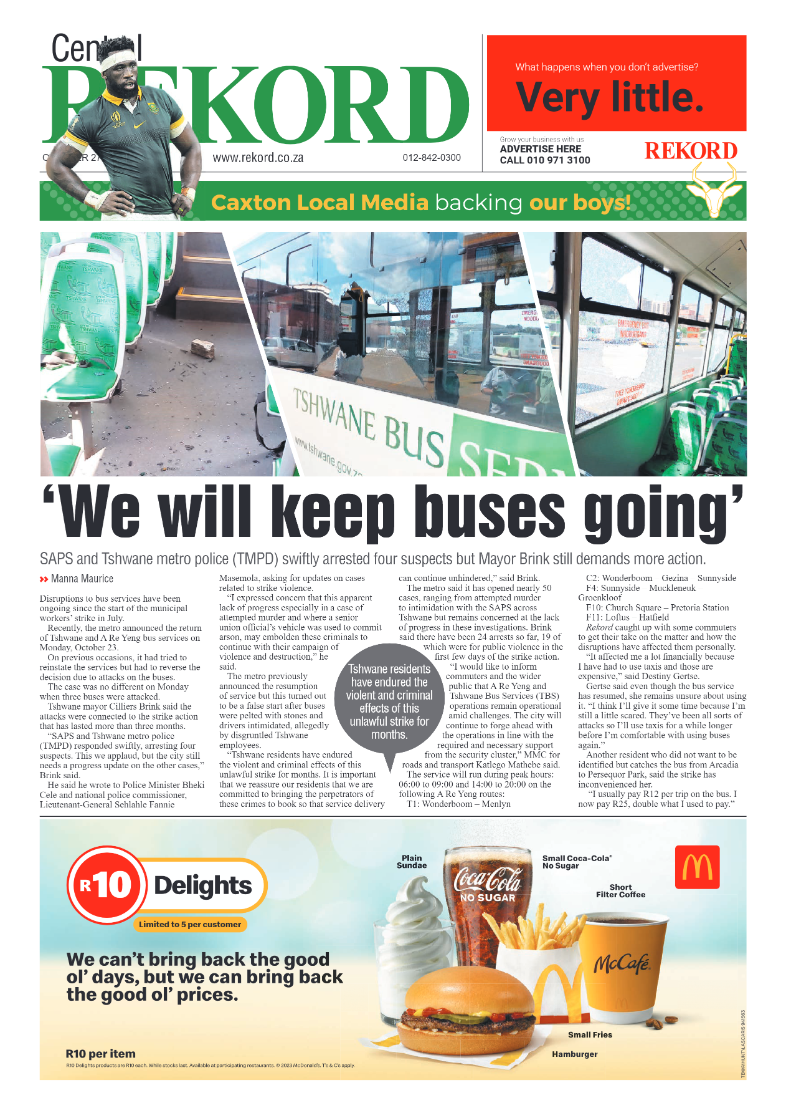 Rekord Central 27 October 2023 page 1