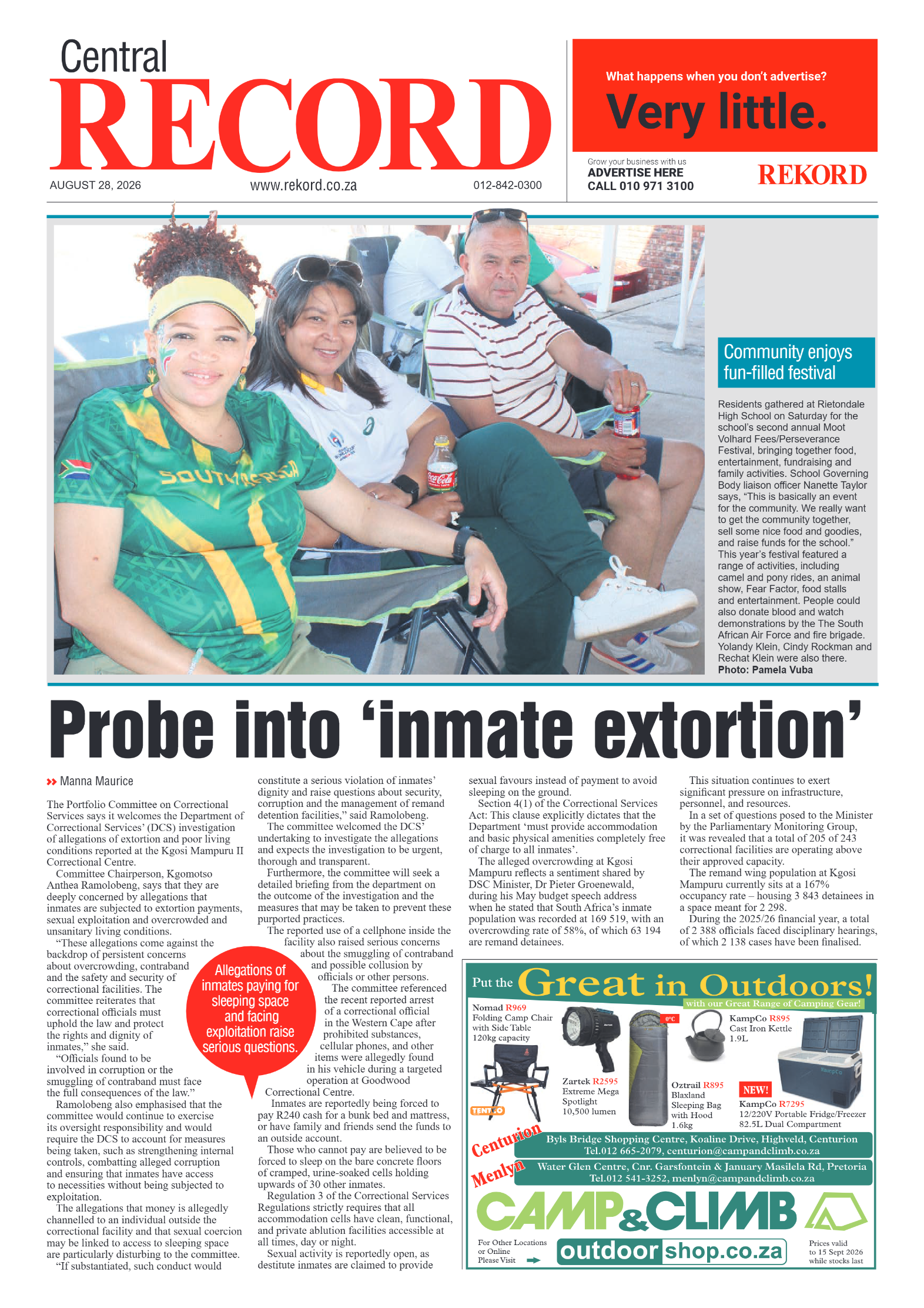 Rekord Central 28 August 2026 page 1