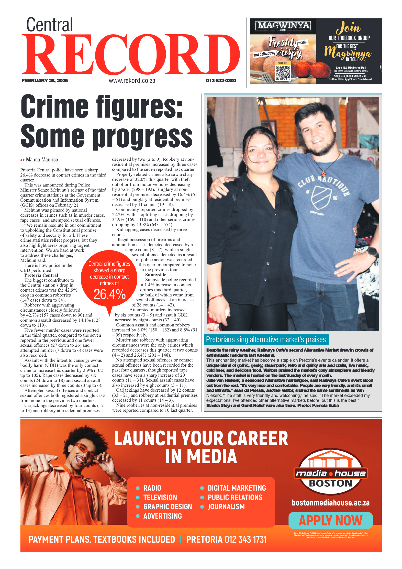Rekord Central 28 February 2025 page 1