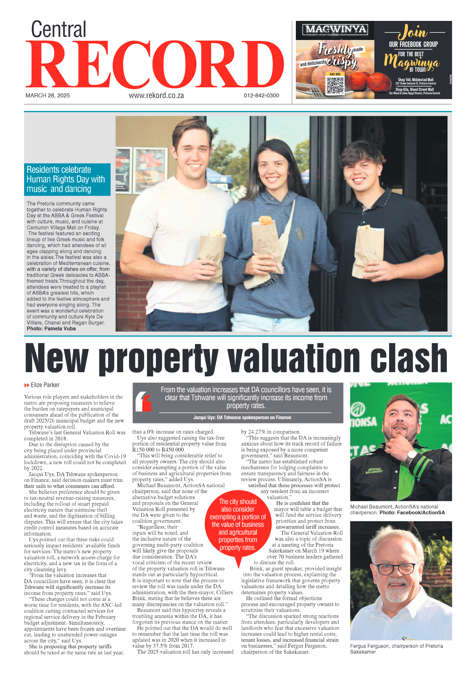 Rekord Central 28 March 2025 page 1