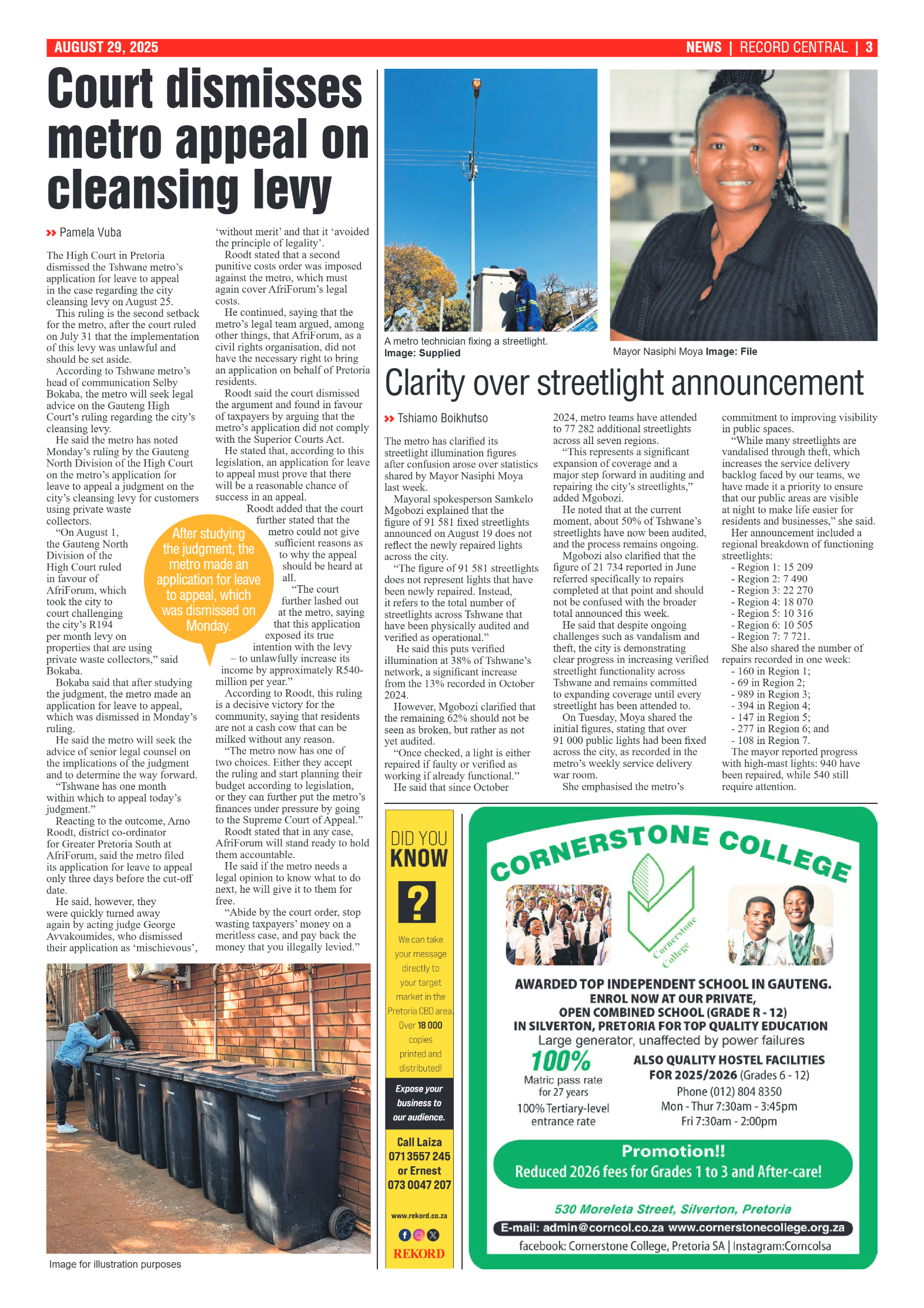 Rekord Central 29 August 2025 page 3