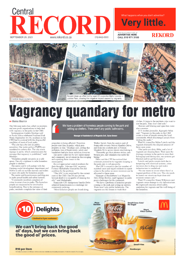 Rekord Central 29 September 2023 page 1