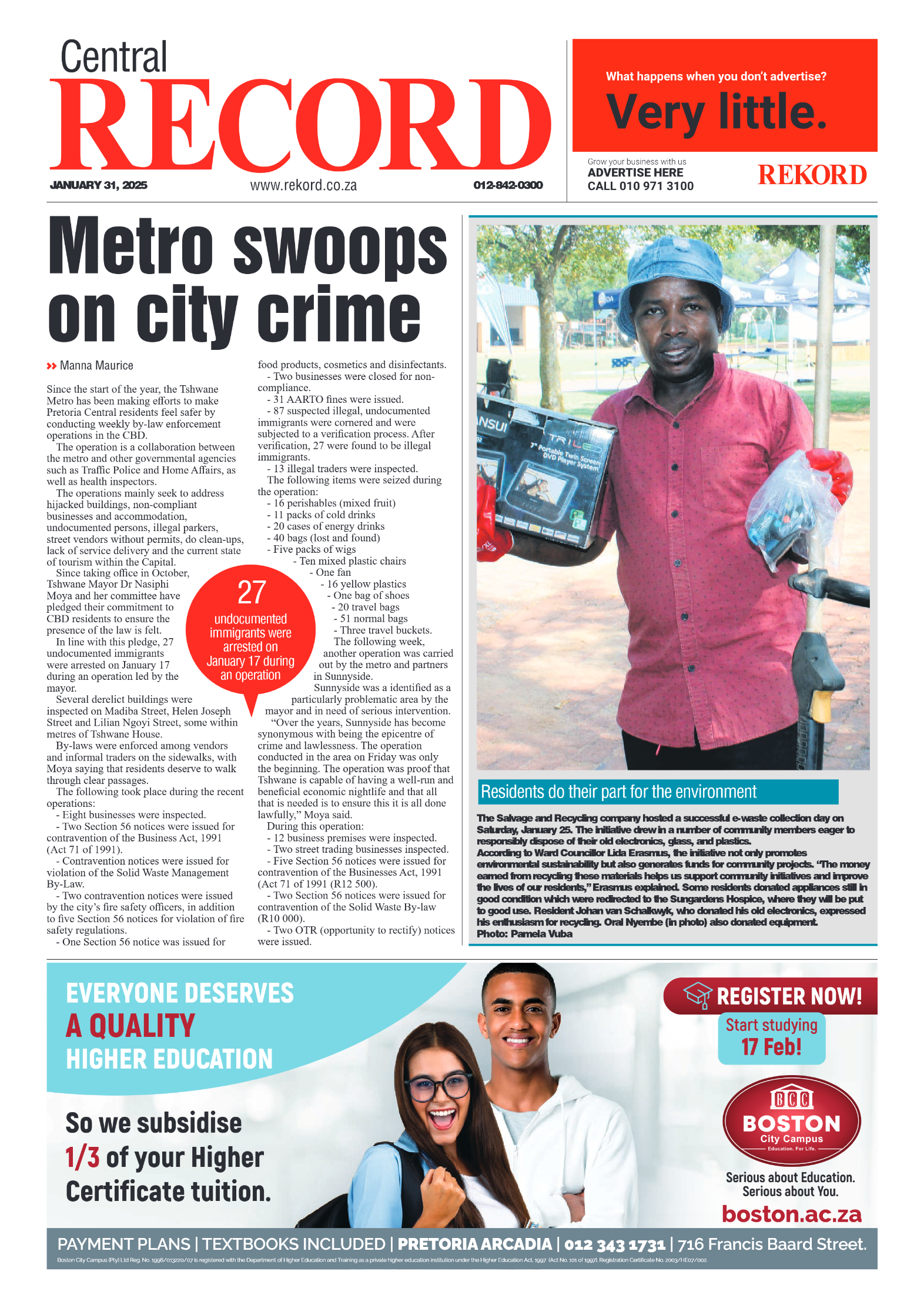 Rekord Central 31 January 2025 page 1