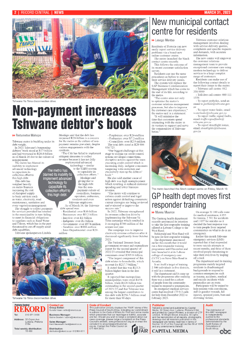 Rekord Central 31 March 2023 page 2