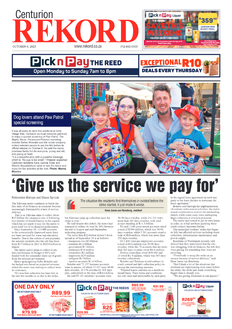 Rekord Centurion 06 October 2023 page 1