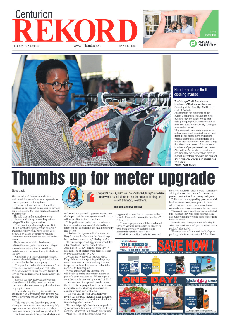 Rekord  Centurion 10 February 2023 page 1