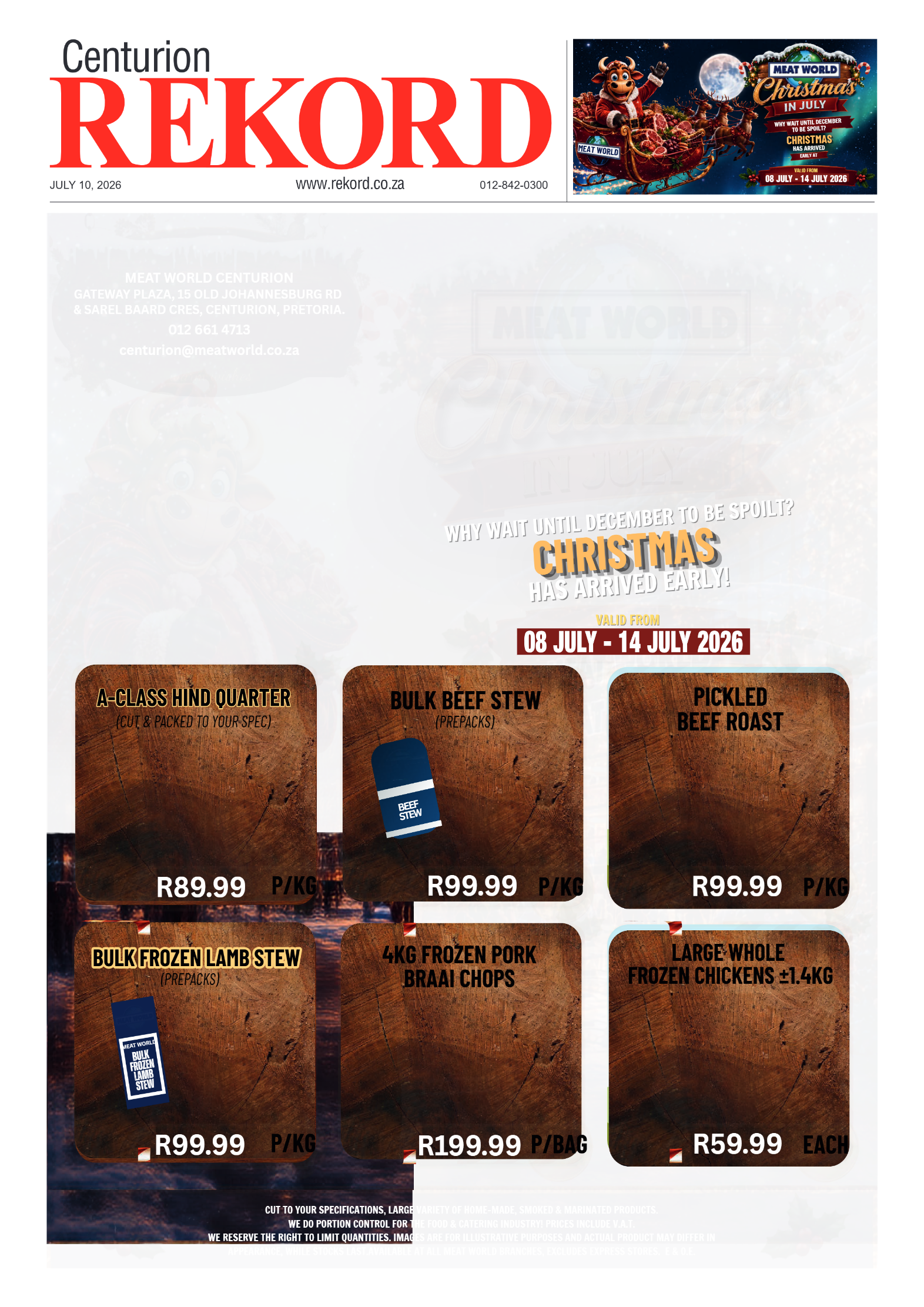 Rekord Centurion 10 July 2026 page 1