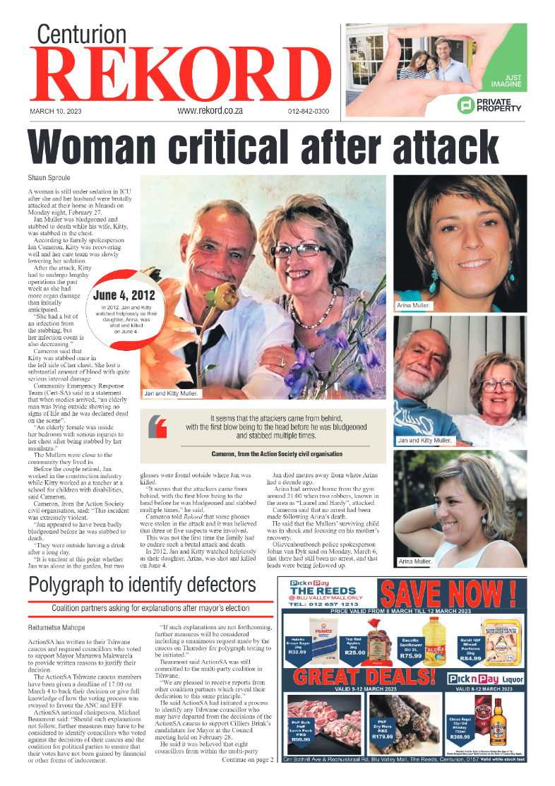 Rekord Centurion 10 March 2023 page 1