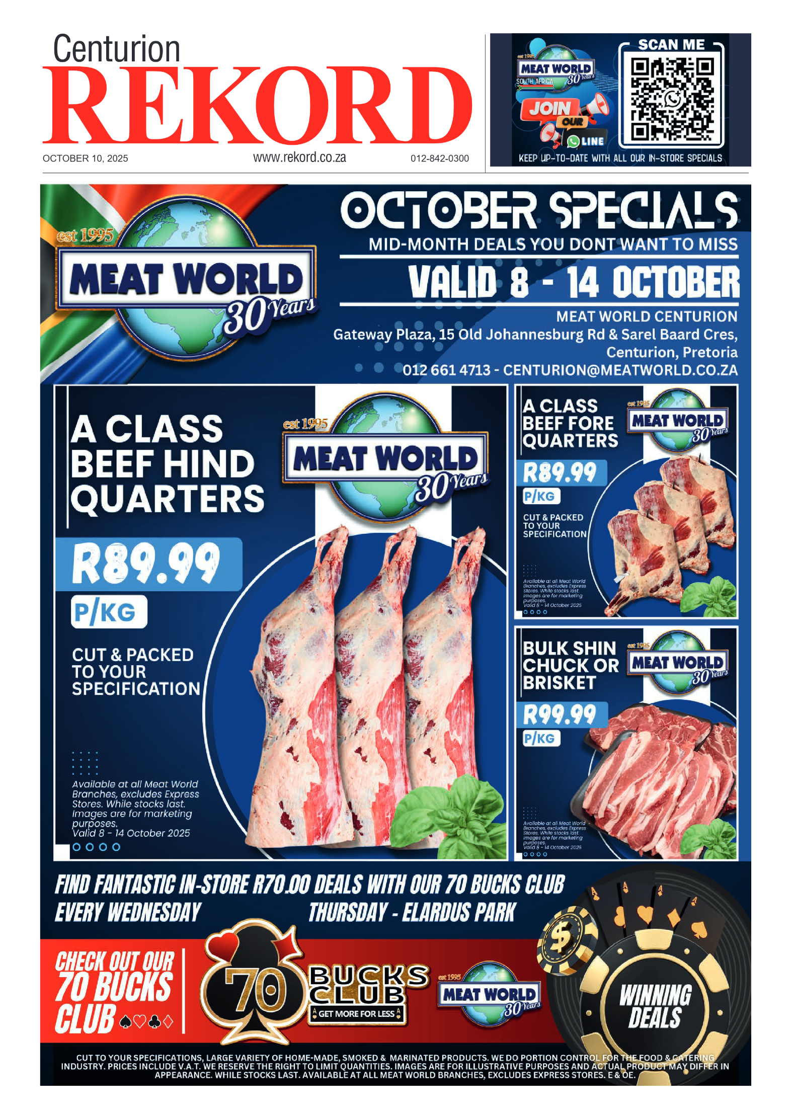 Rekord Centurion 10 October 2025 page 1