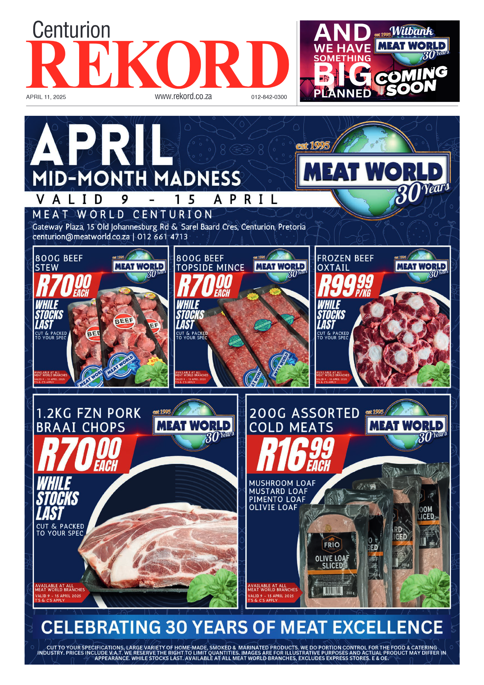Rekord Centurion 11 April 2025 page 1