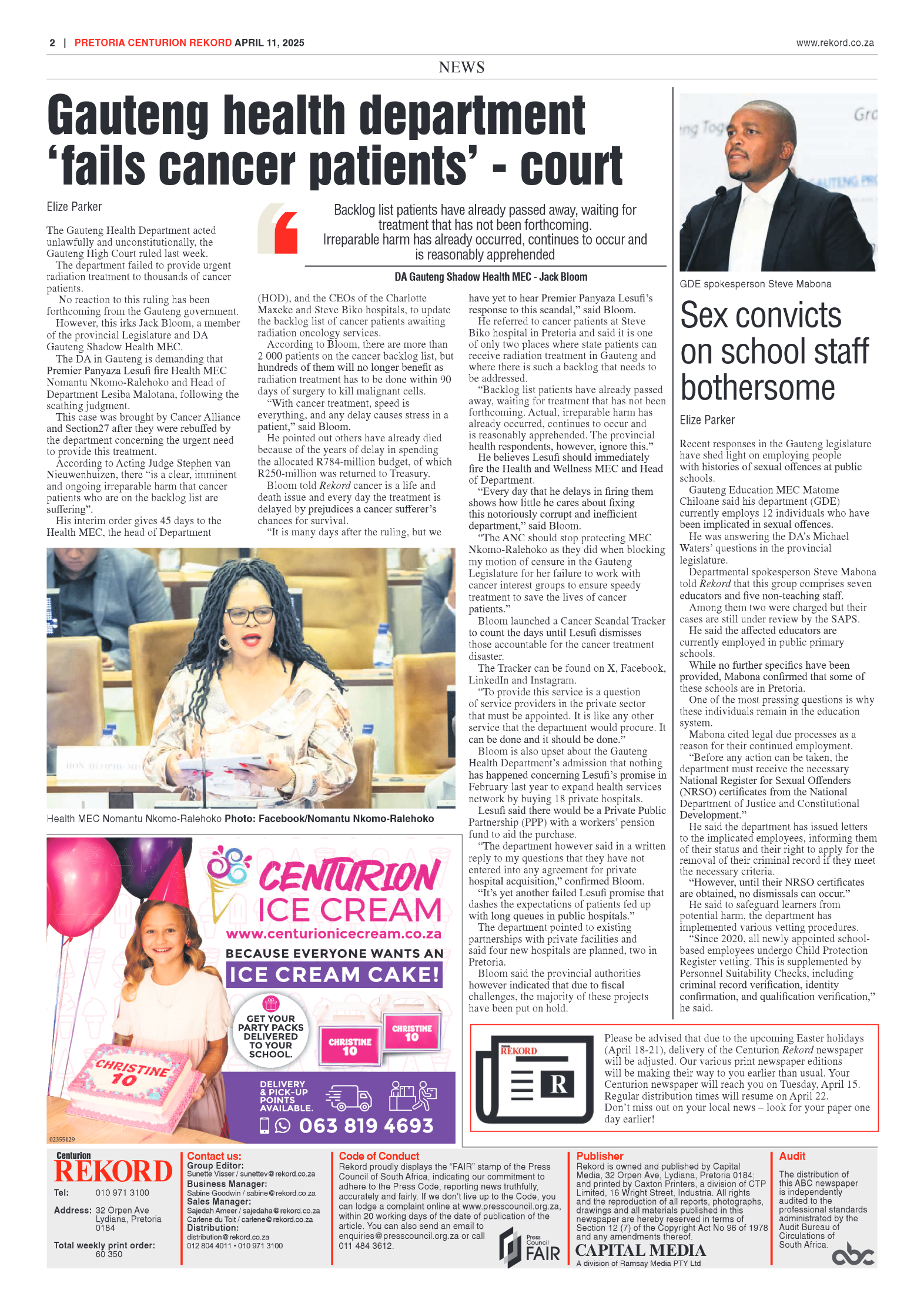 Rekord Centurion 11 April 2025 page 4
