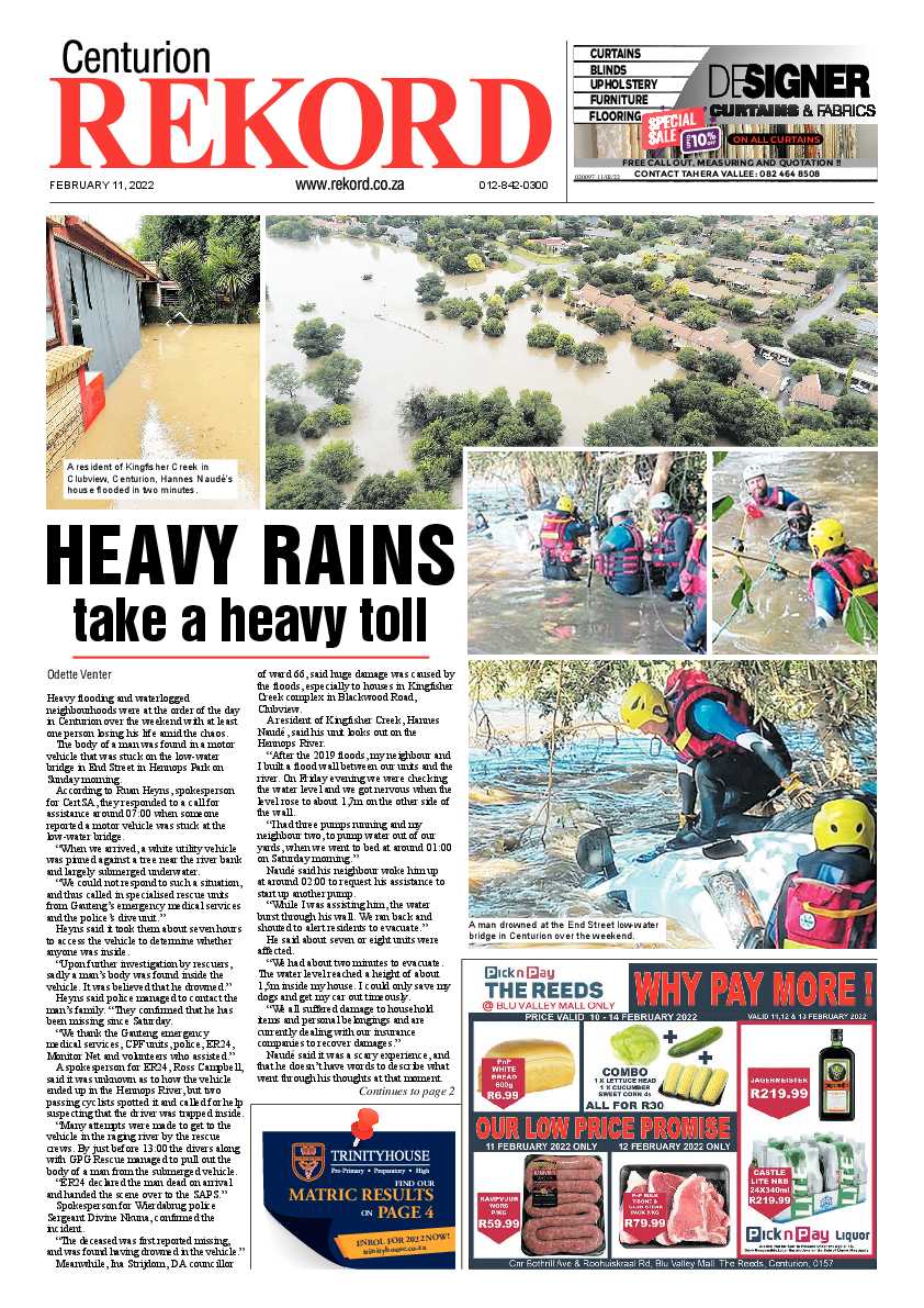 Rekord Centurion 11 February 2022 page 1