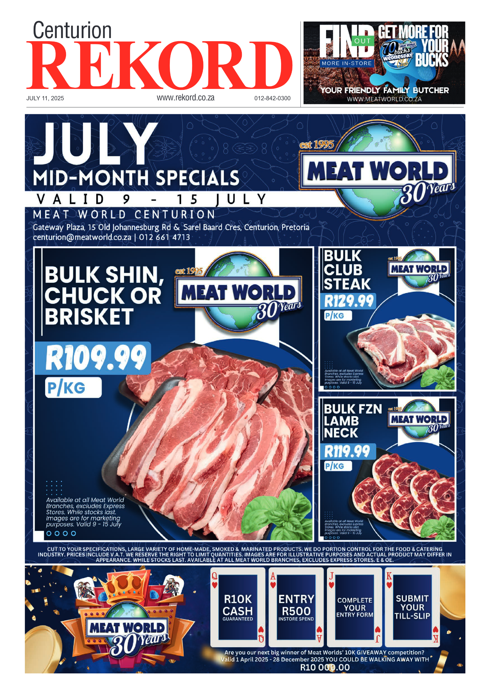 Rekord Centurion 11 July 2025 page 1