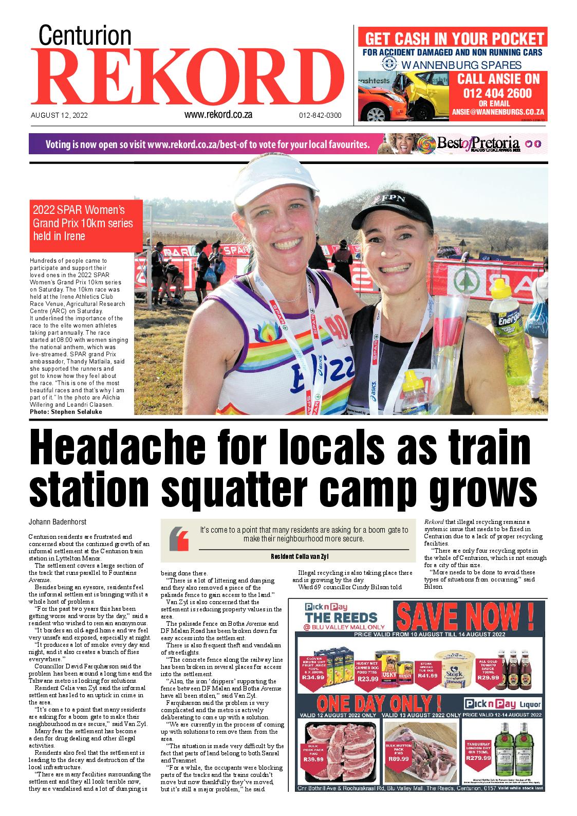 Rekord Centurion 12 August 2022 page 1