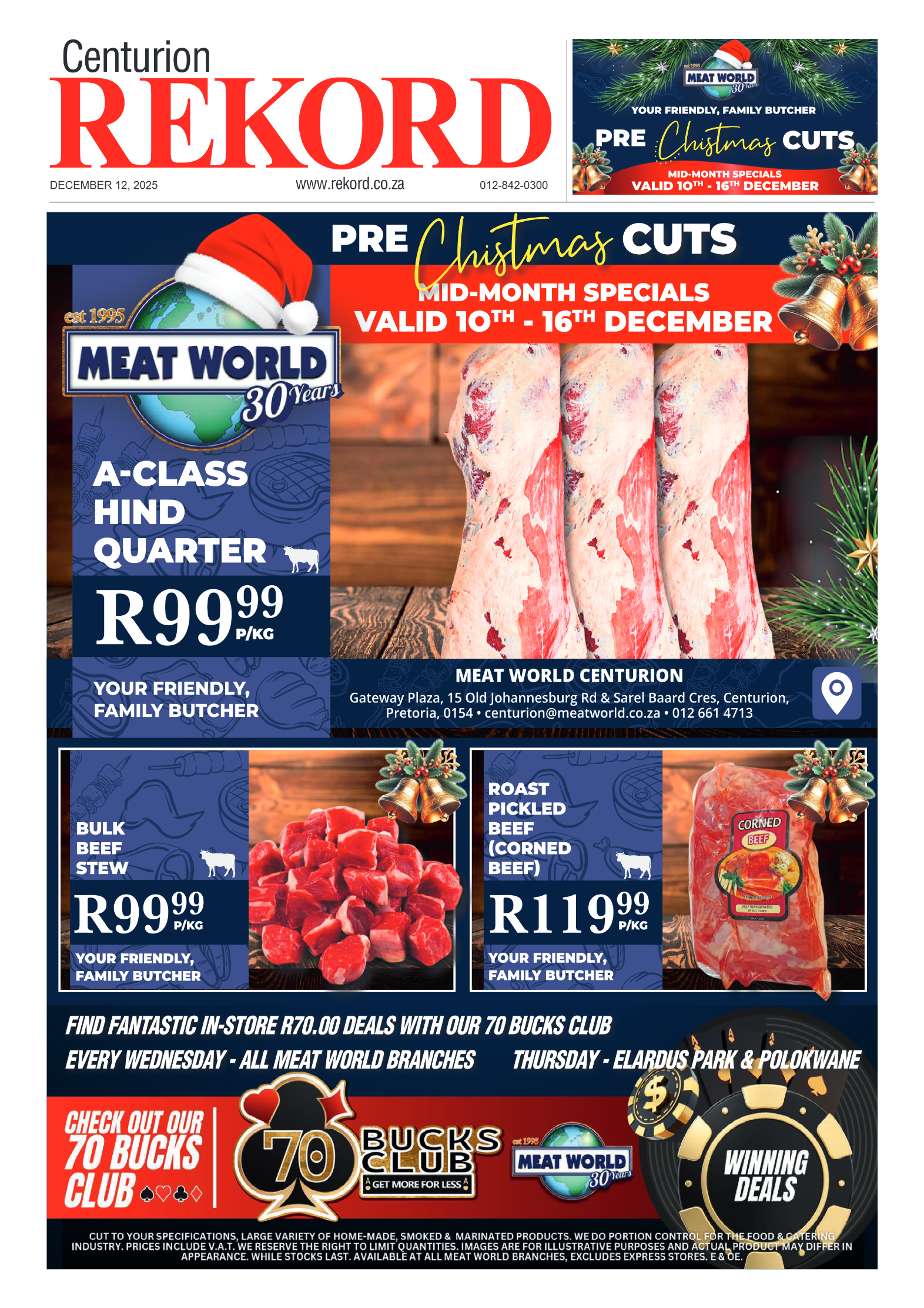 Rekord Centurion 12 December 2025 page 1