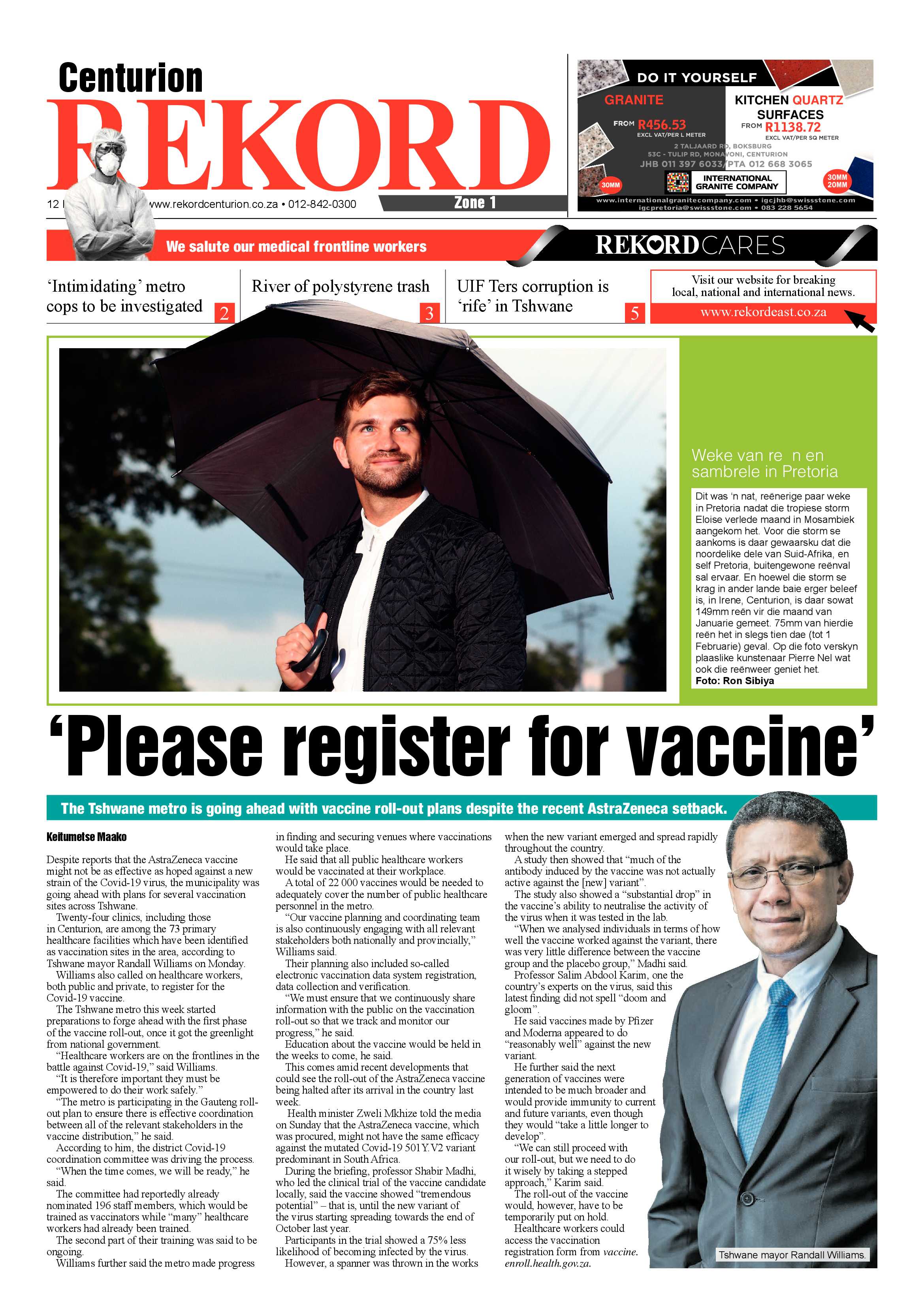 Rekord Centurion 12 February 2021 page 1