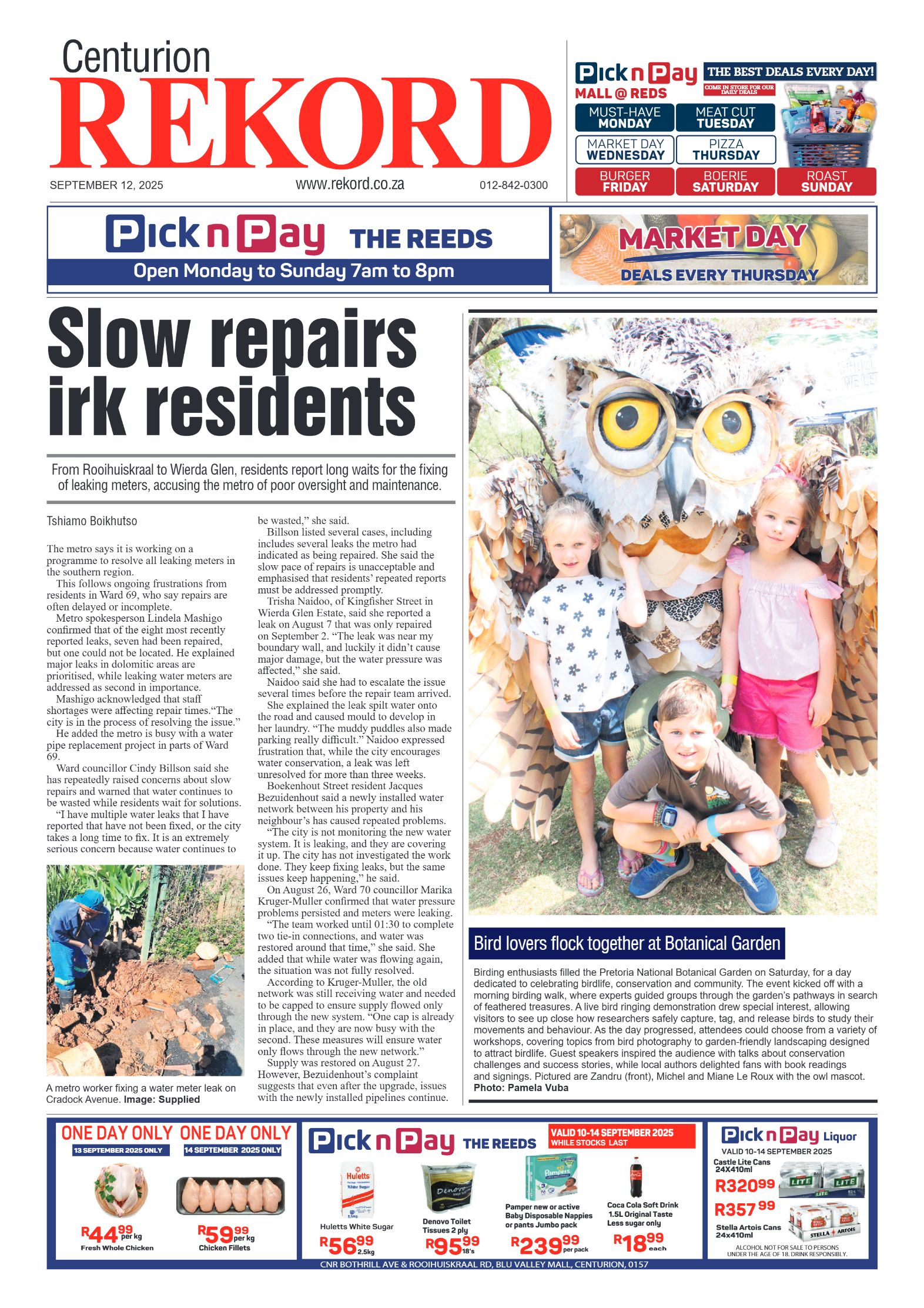 Rekord Centurion 12 September 2025 page 1