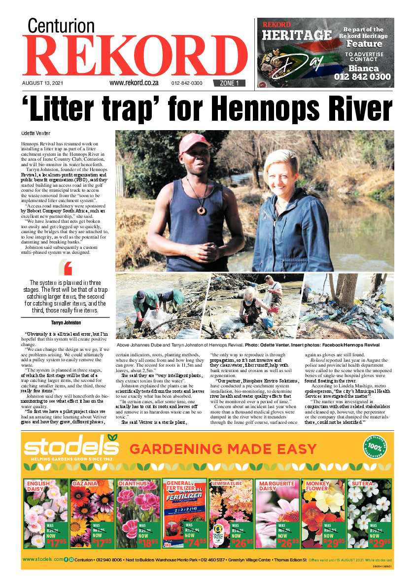 Rekord Centurion 13 August 2021 page 1